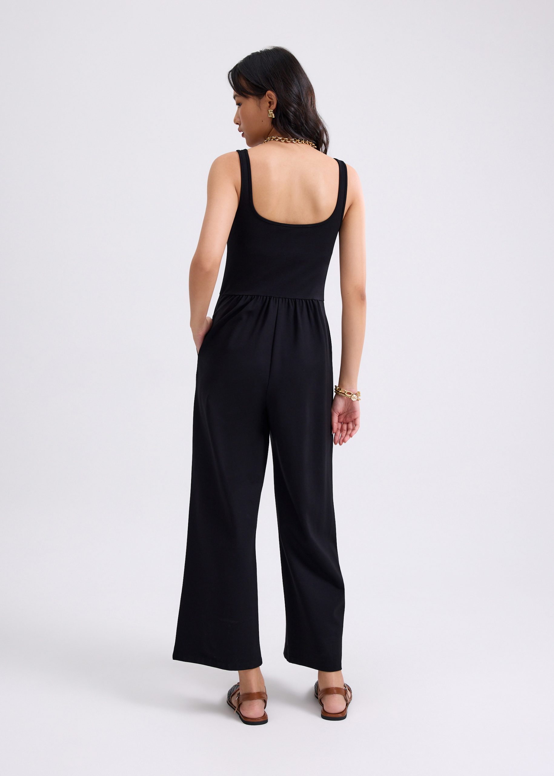 Leggy??Elastic Jersey Square Neck Jumpsuit - Image 7