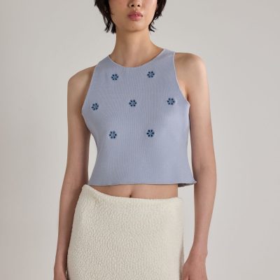 Floral Eyelet Knit Tank