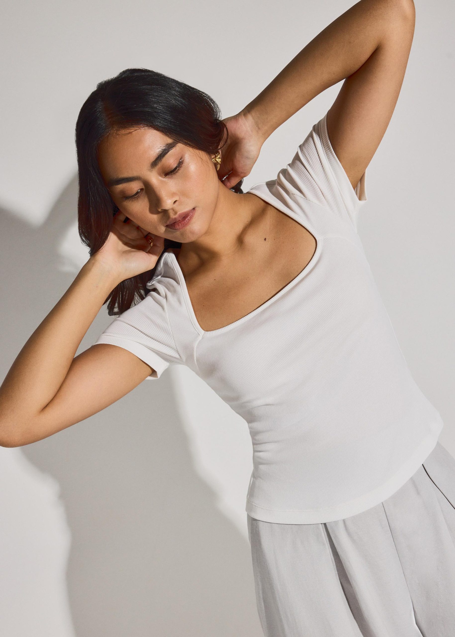 BraFree by LB Jada Square Neck Fitted Tee - Image 3