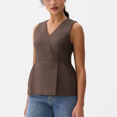 V-neck Peplum Wrap Top