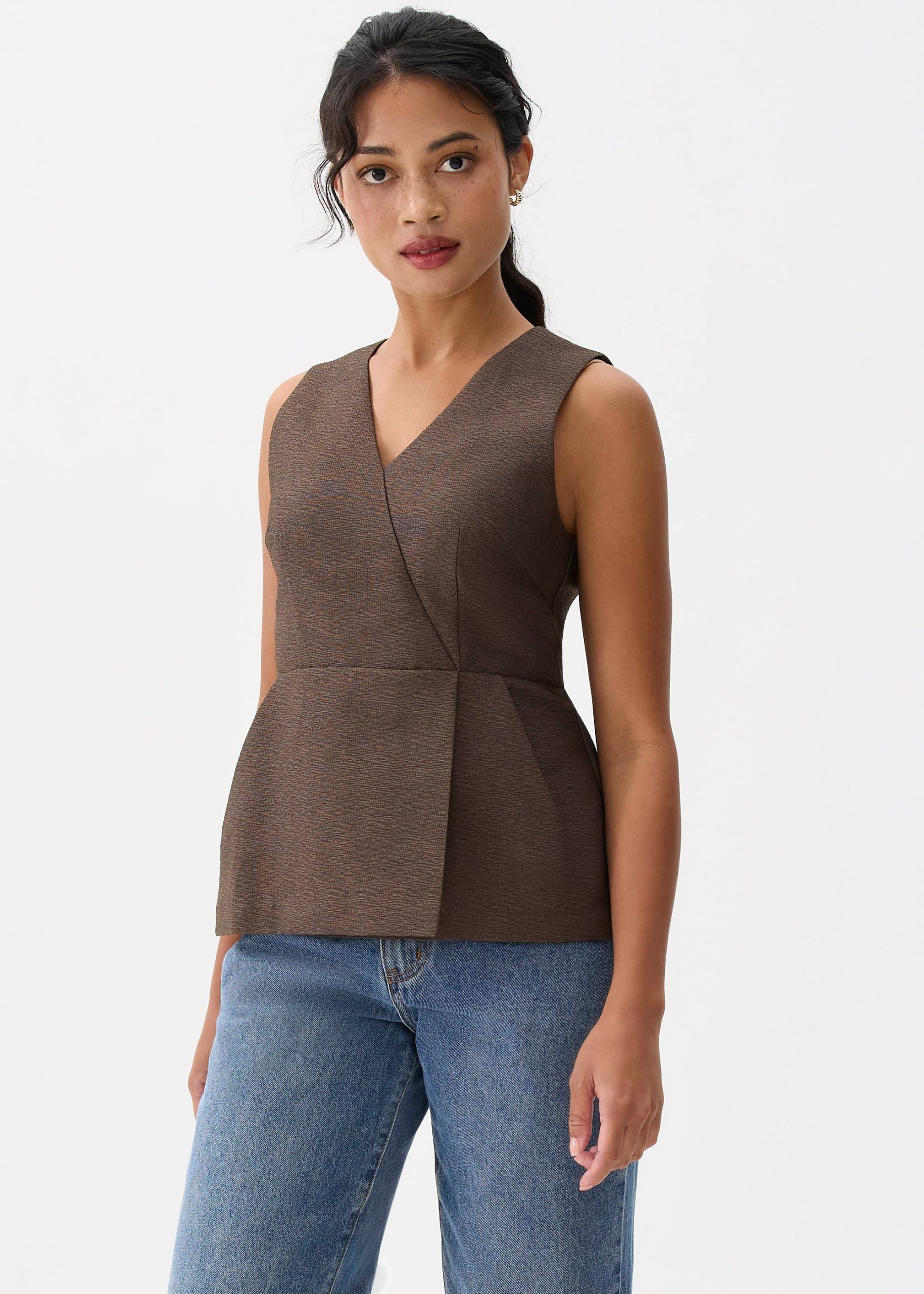 V-neck Peplum Wrap Top