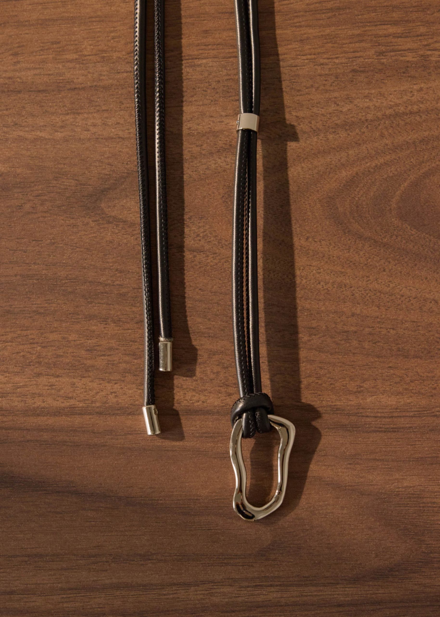 Vegan Leather Buckle Cord Belt - Image 3