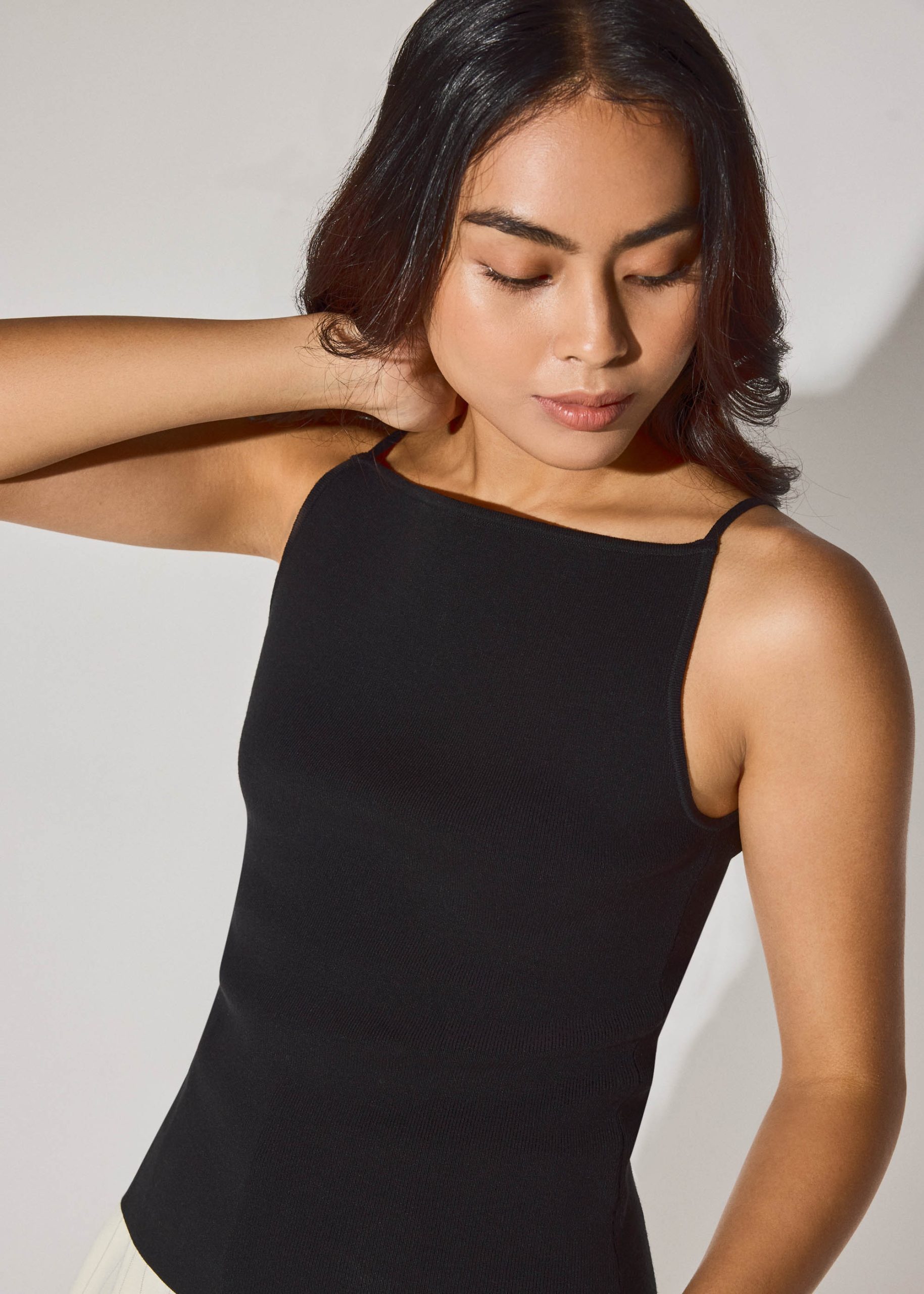 Adele Striped Lyocell Boat Neck Fitted Top - Image 5