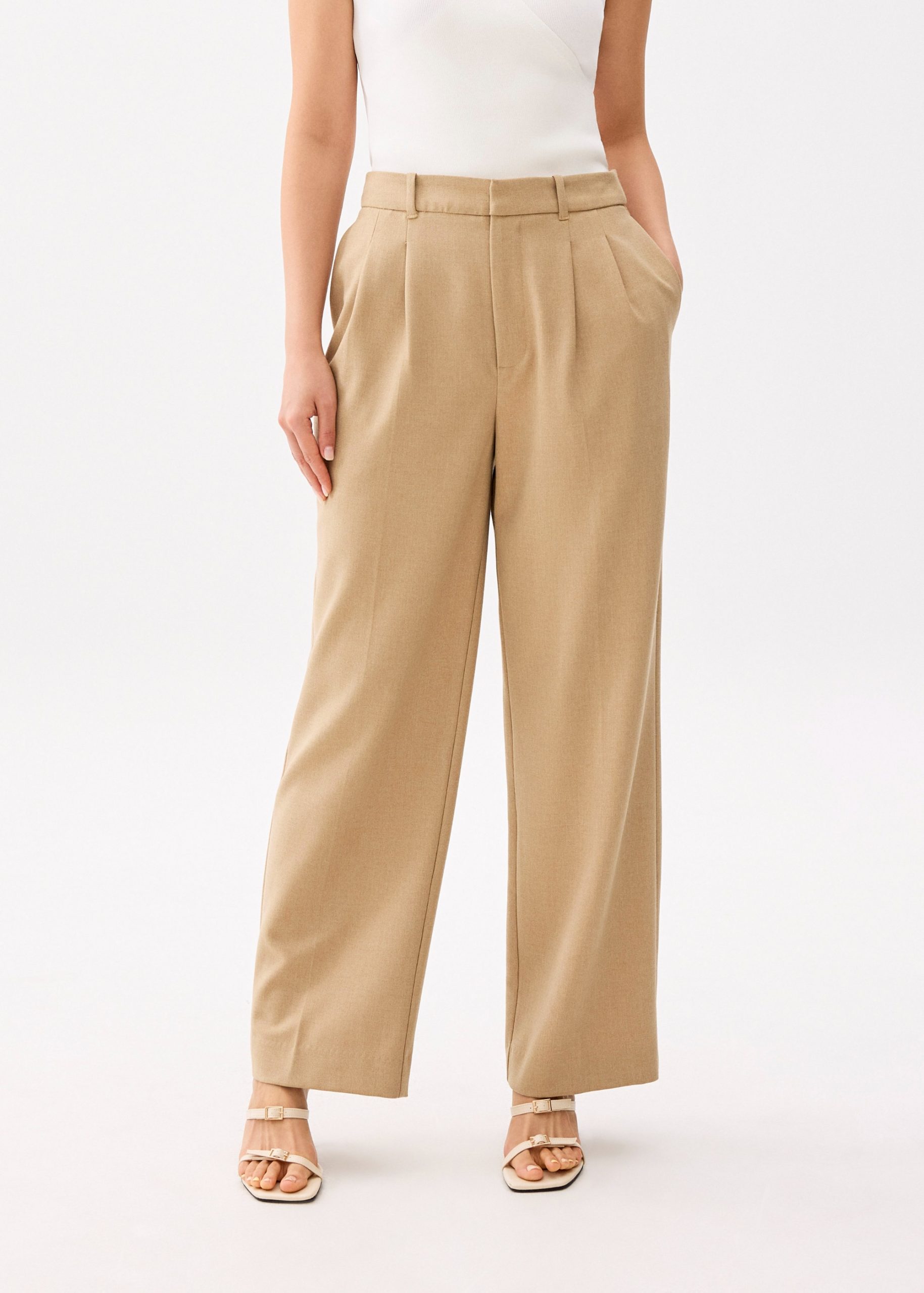 Lana Relaxed Melange Tailored Pants - Image 8