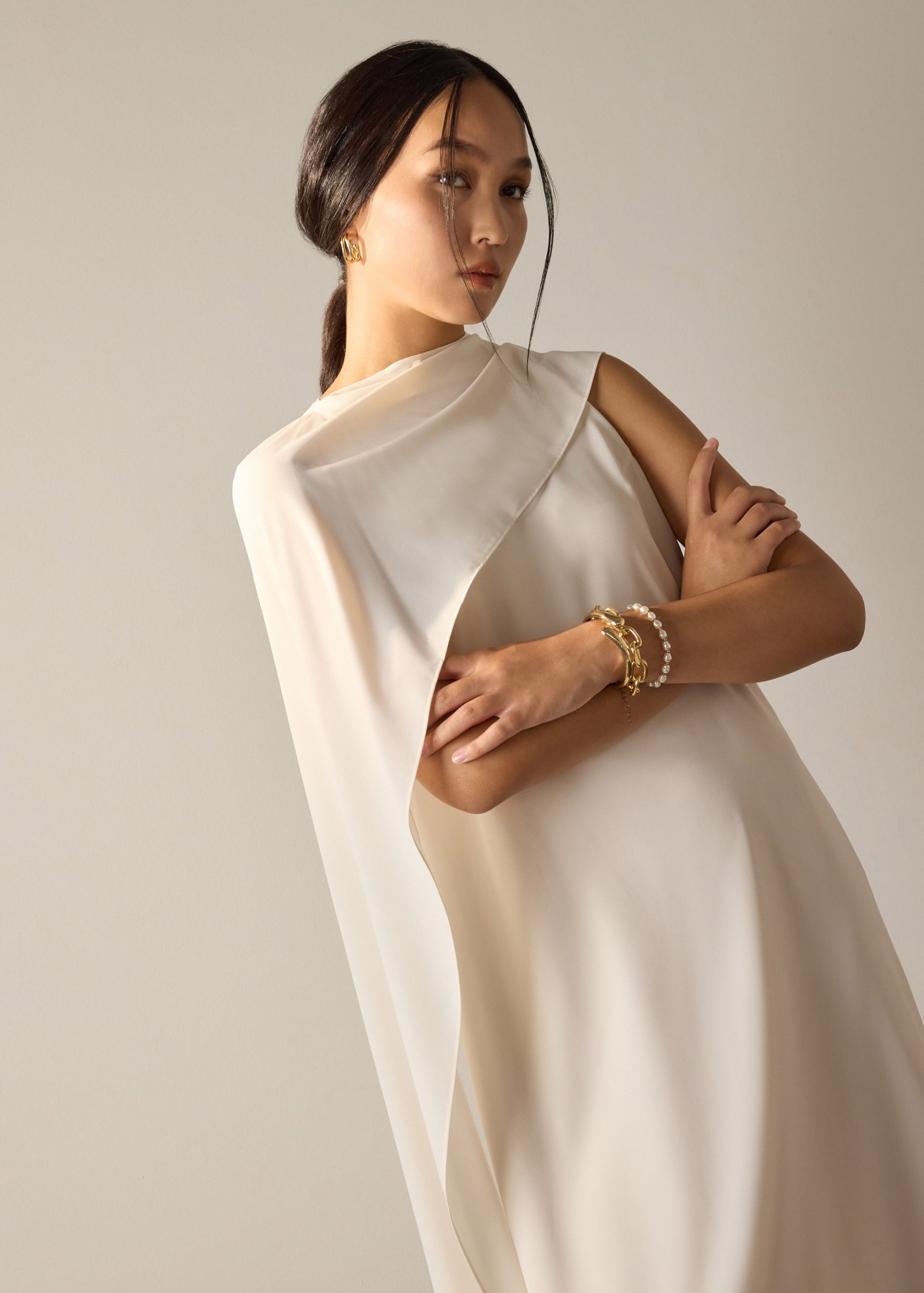 Suzanne Multi-way Detachable Shawl Column Midaxi Dress - Image 20