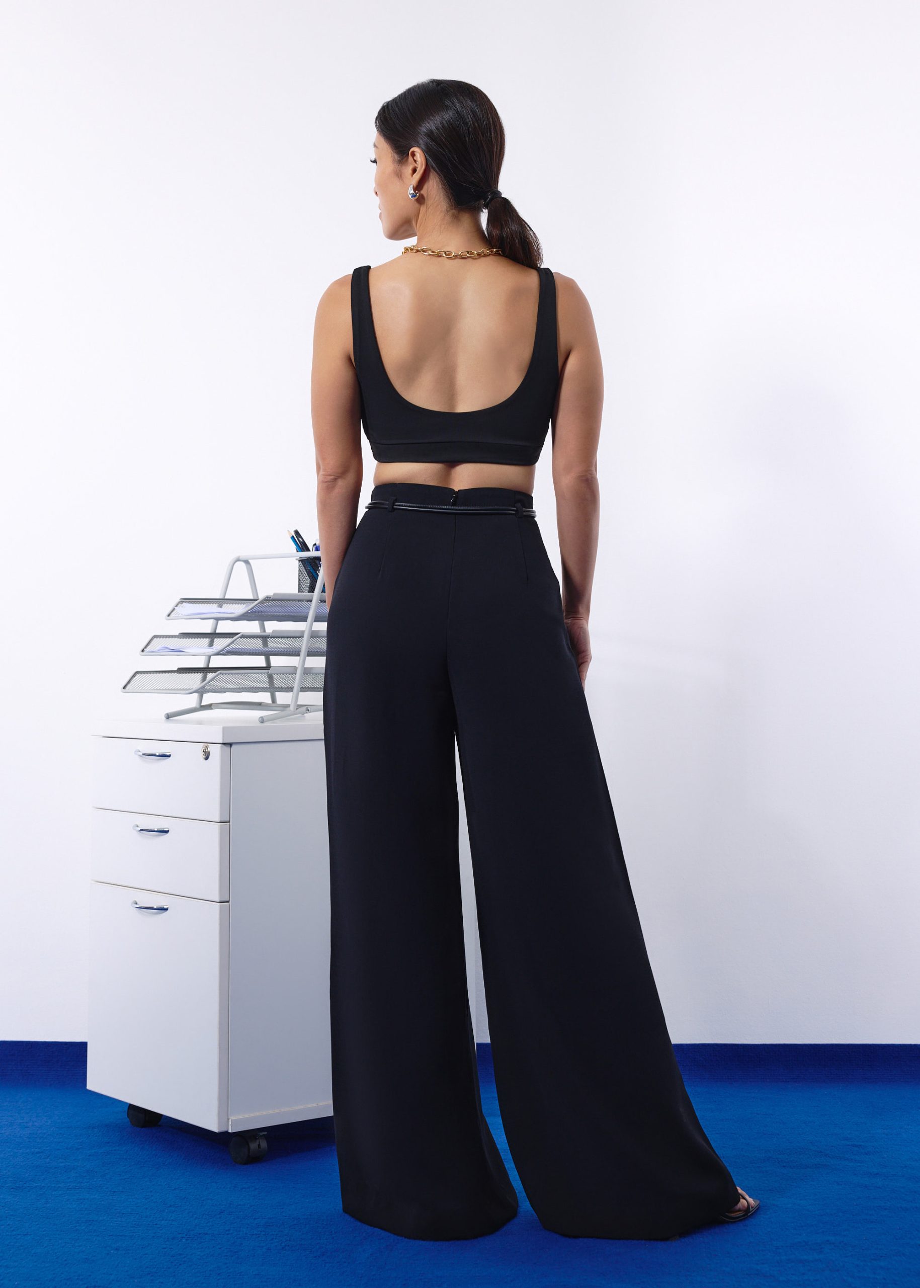 PETITE Leggy??Jules Tailored Crepe Palazzo Pants - Image 5