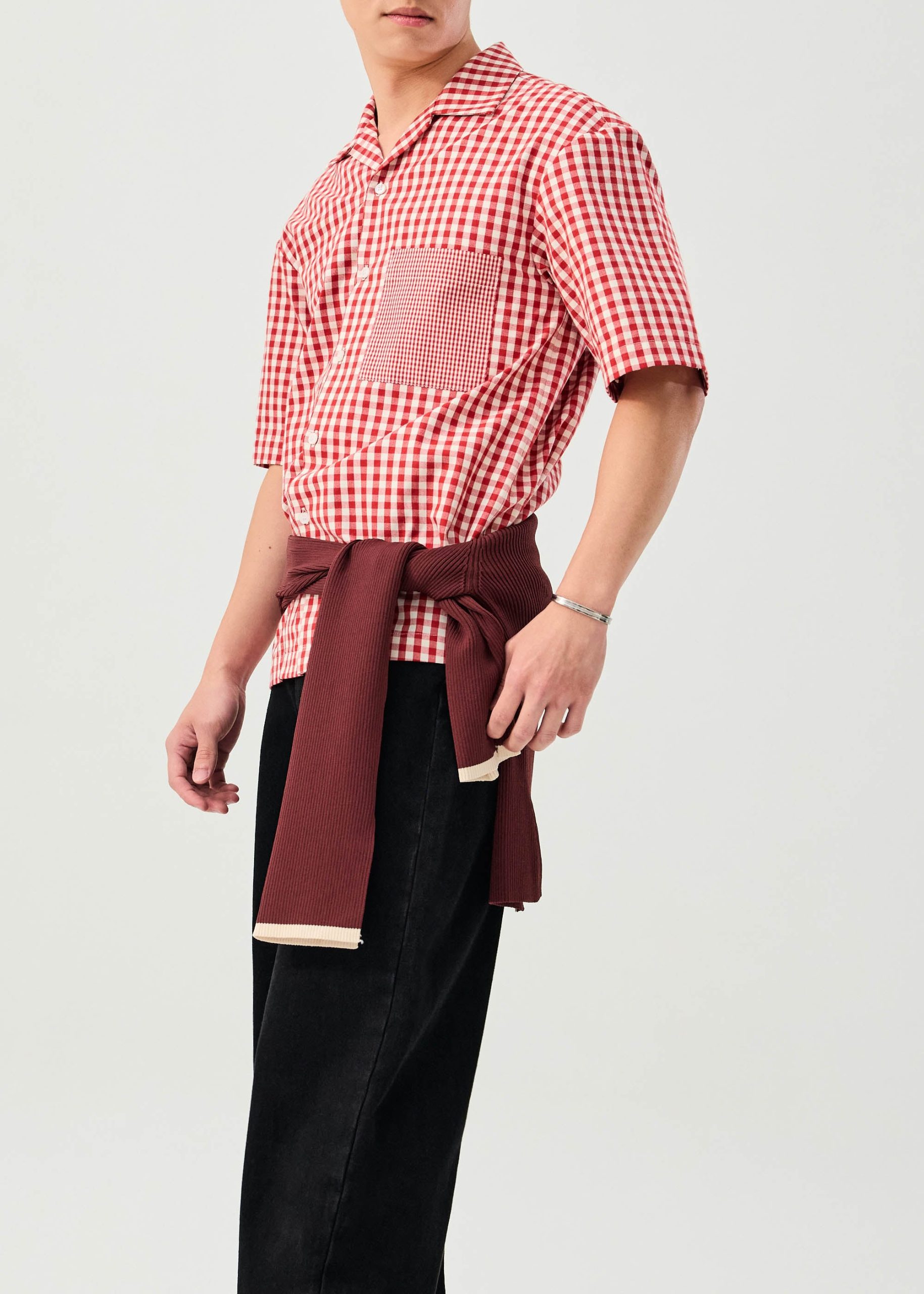 Unisex Relaxed Gingham Cotton Button Down Shirt - Image 6
