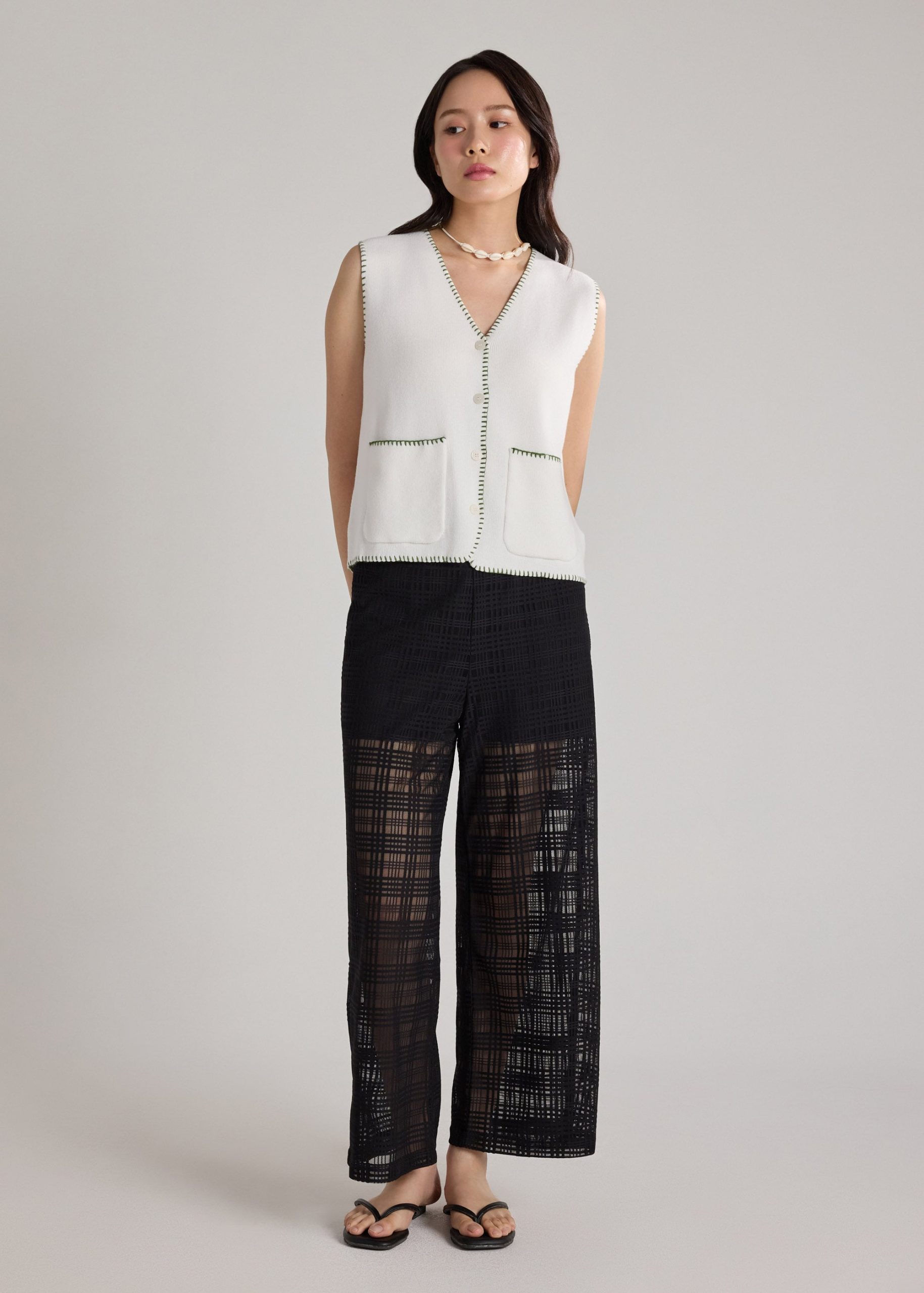 Blanket Stitch Knit Vest - Image 8