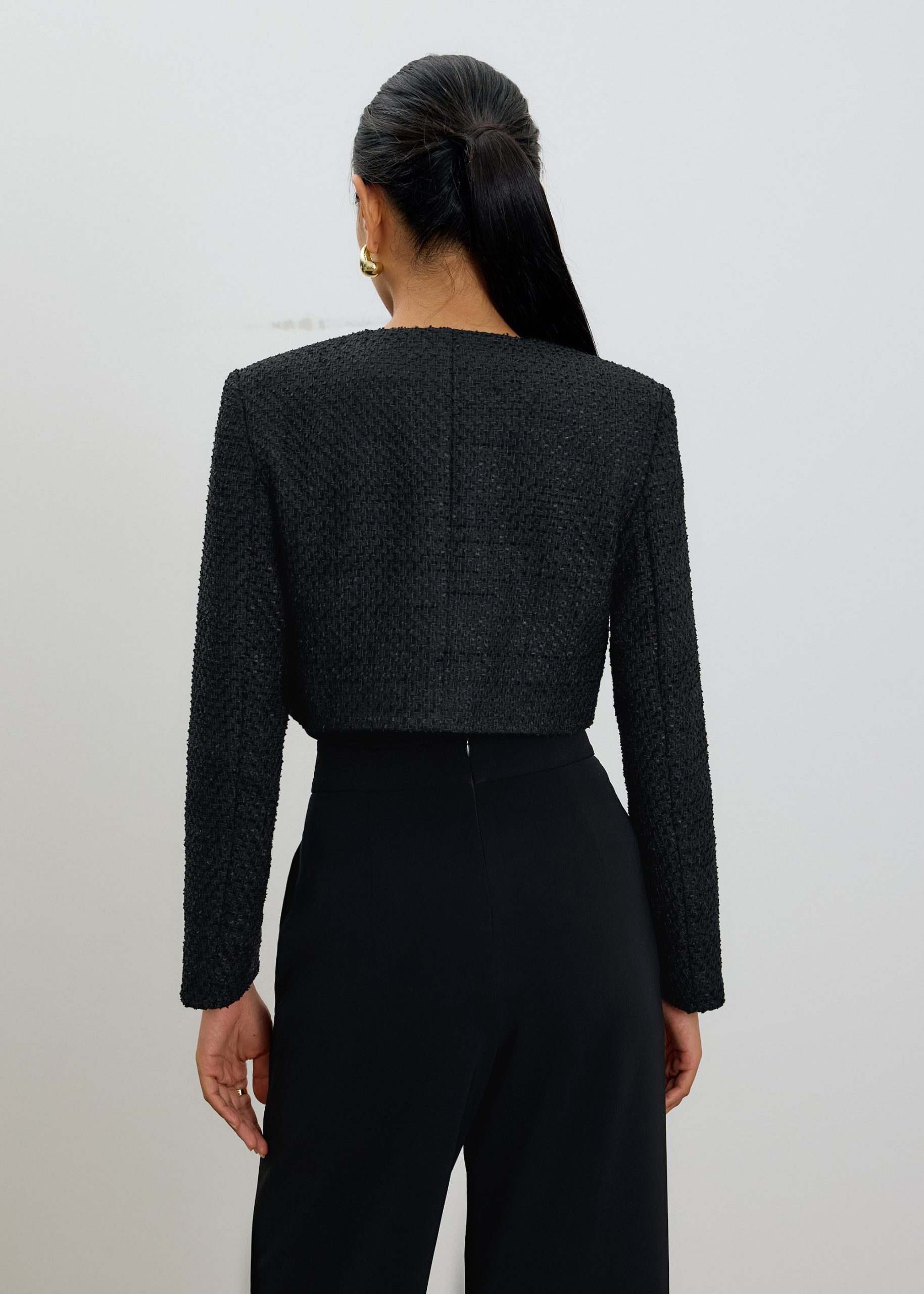 RuchedReady® Fumiko Ribbon Tweed Crop Jacket - Image 5