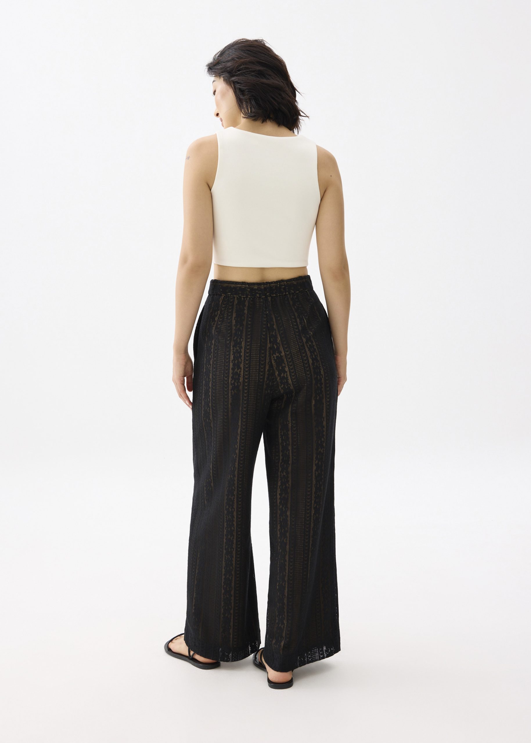 Elastic Lace Wide Leg Pants - Image 6