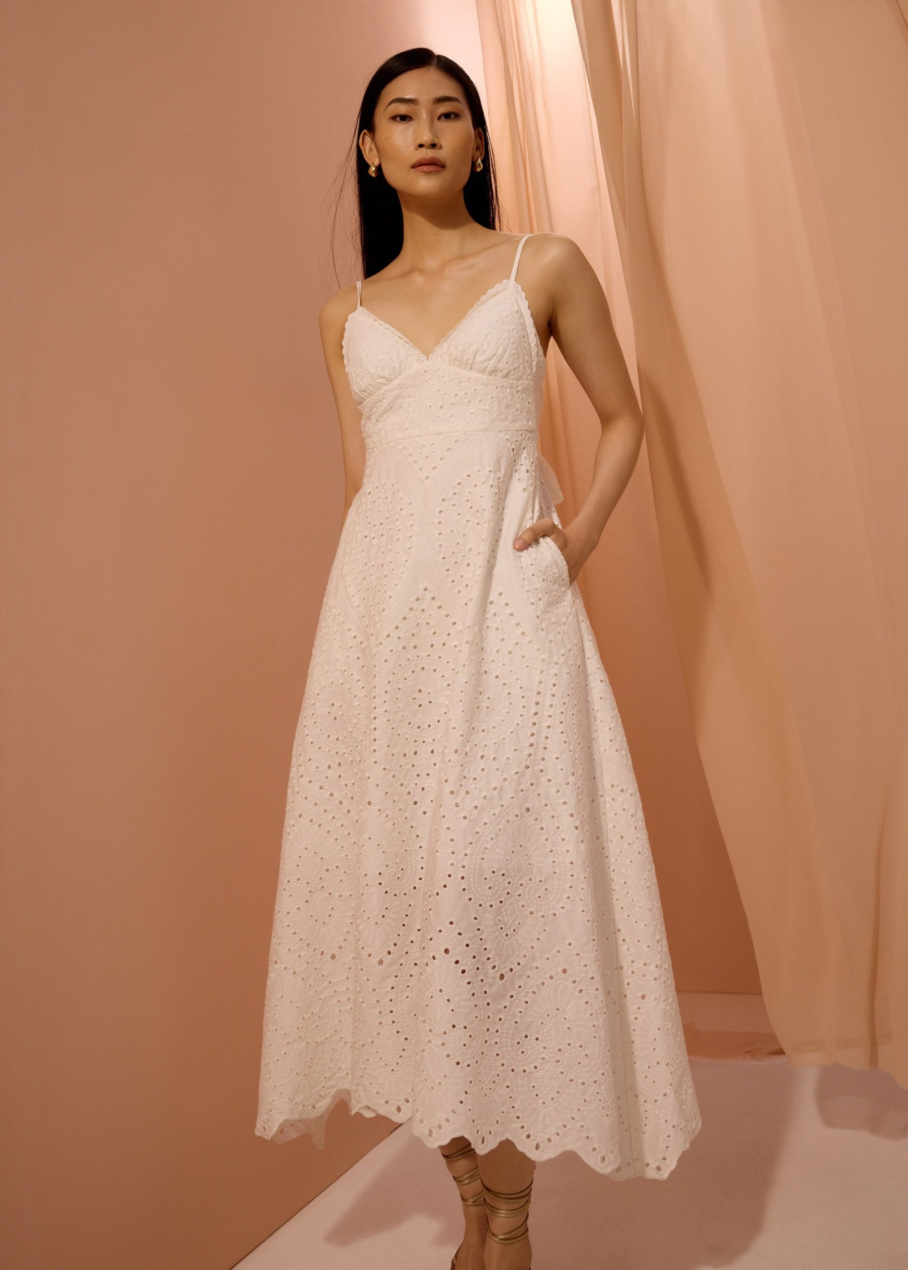 BraFree by LB Fit & Flare Dress in Soft Breeze Broderie - Image 10