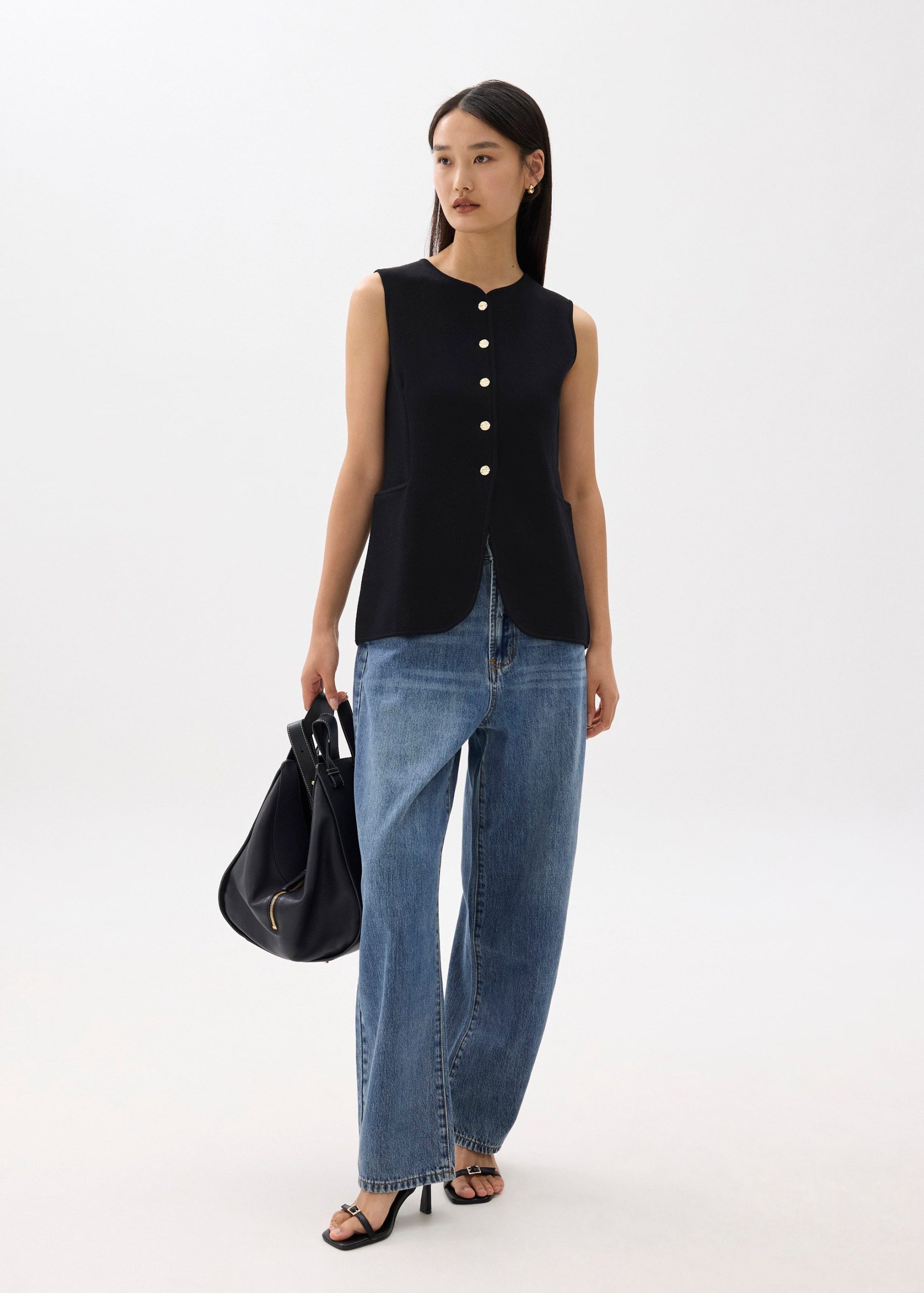 Yui Tailored Long Knit Vest - Image 4