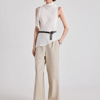 Kyuri Crinkled Satin Top