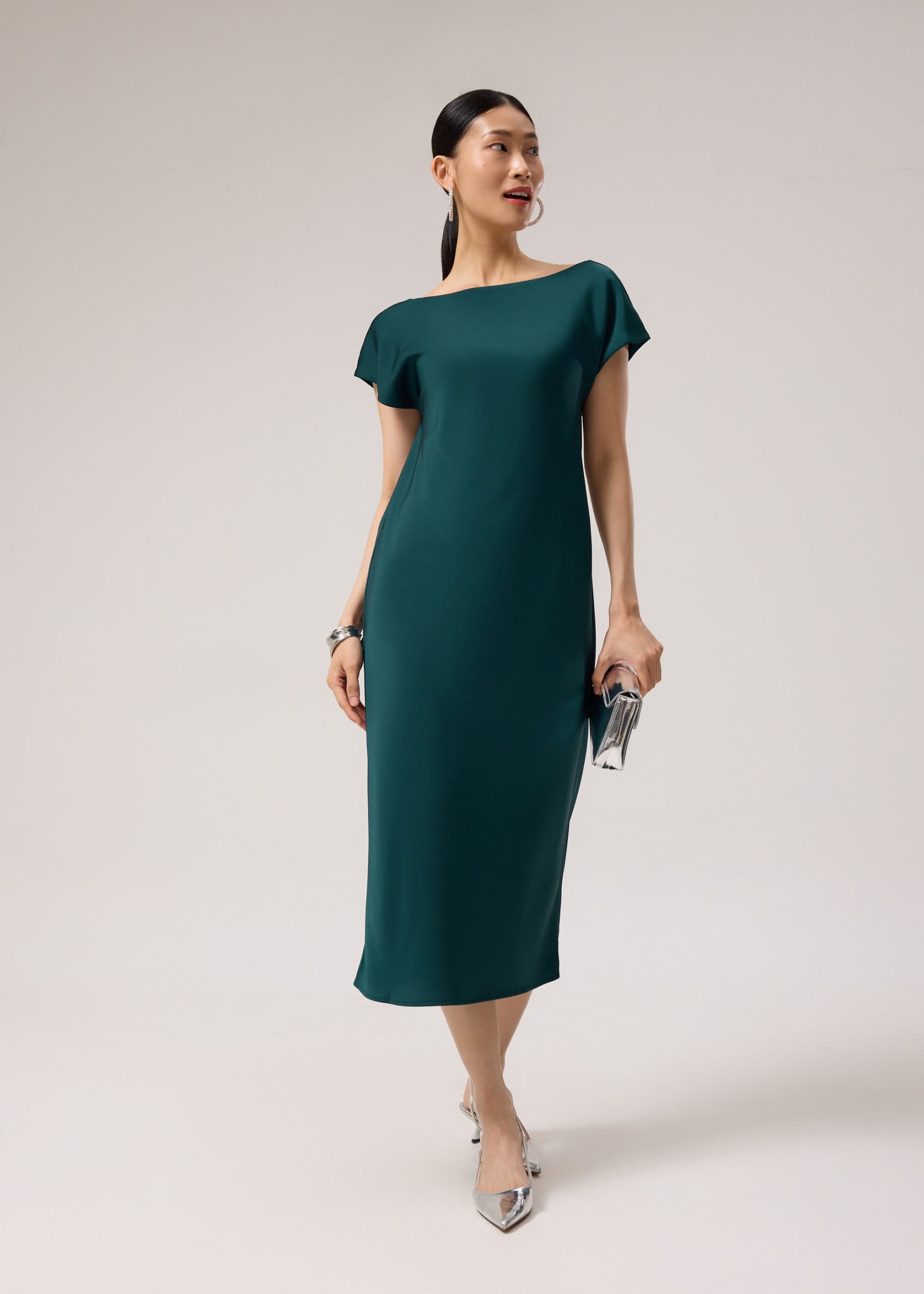 Satin Bias Cut Midaxi Dress - Image 7