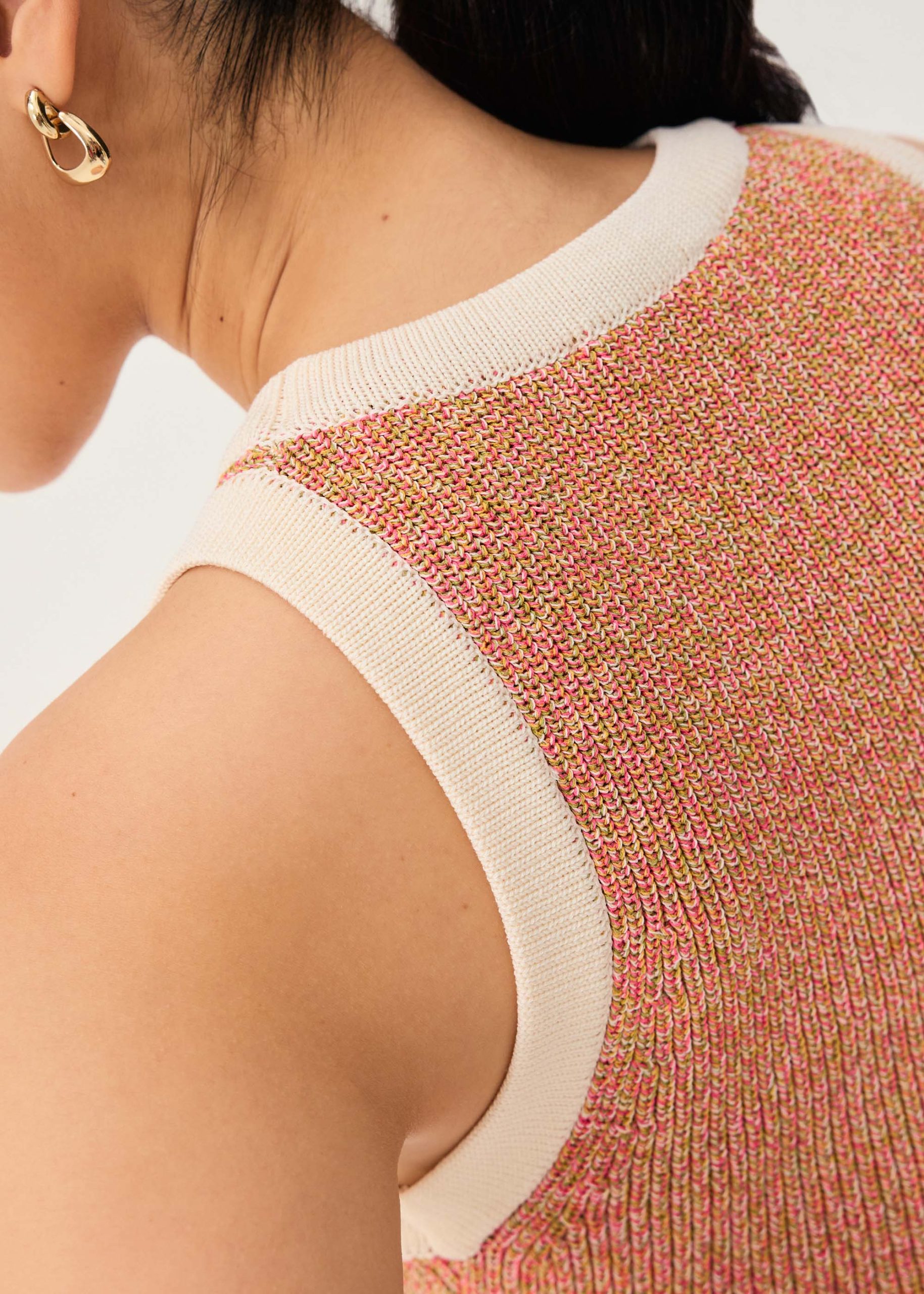 Contrast Piping Knit Racerback Tank - Image 6
