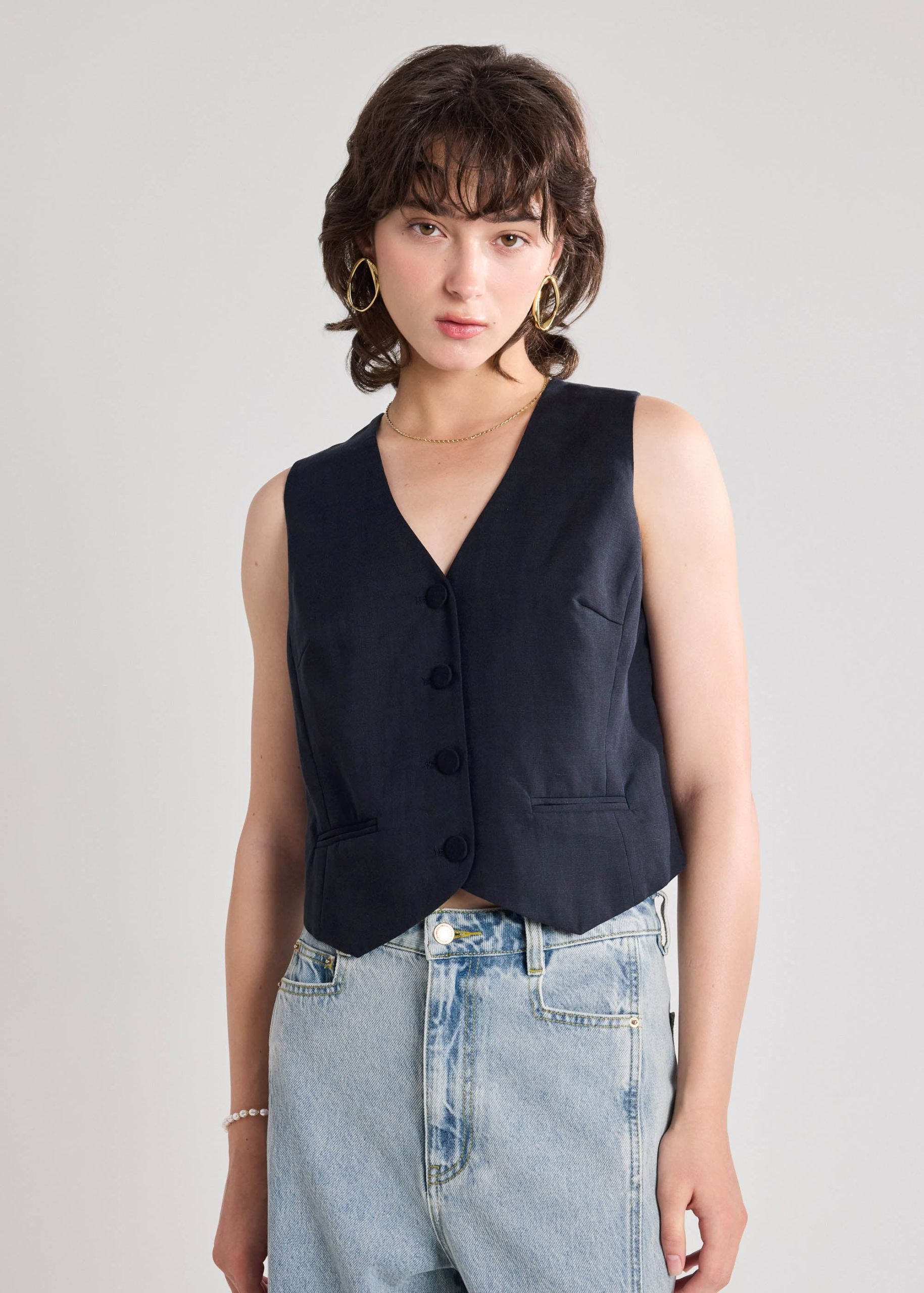 Yuna Premium Linen Vest - Image 10