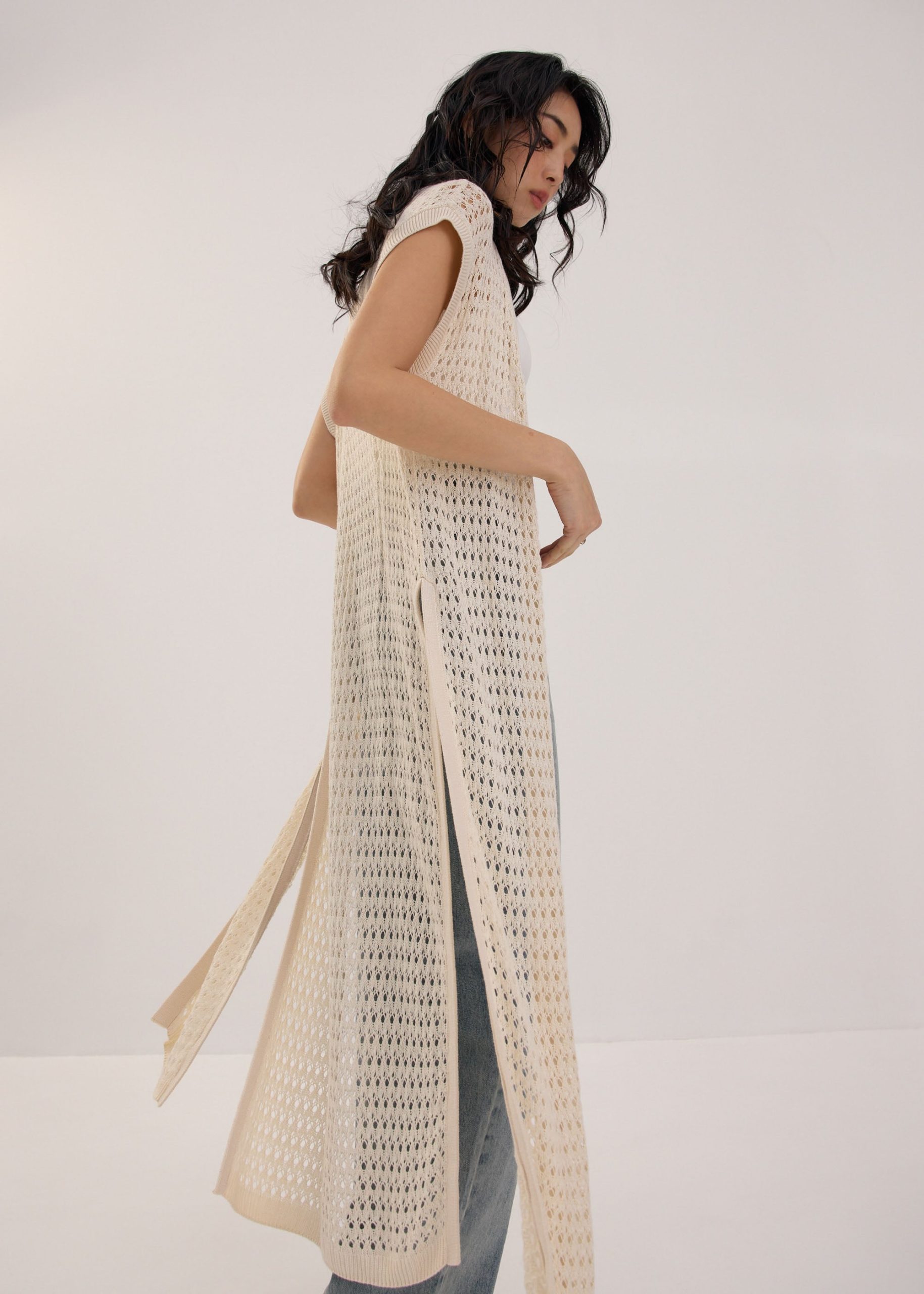 Openwork Knit Multi-way Midaxi Dress