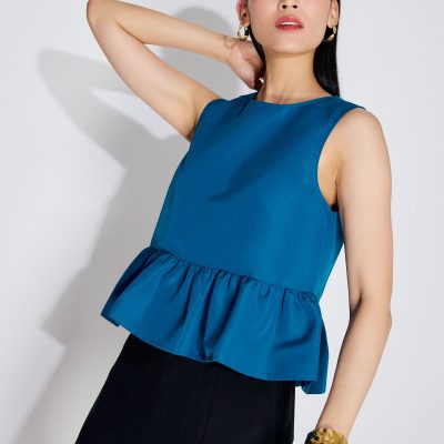 Taffeta Peplum Shell Top