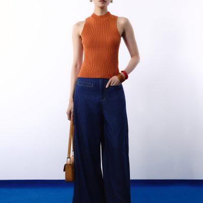 Duo Knit Mock Neck Tank Top