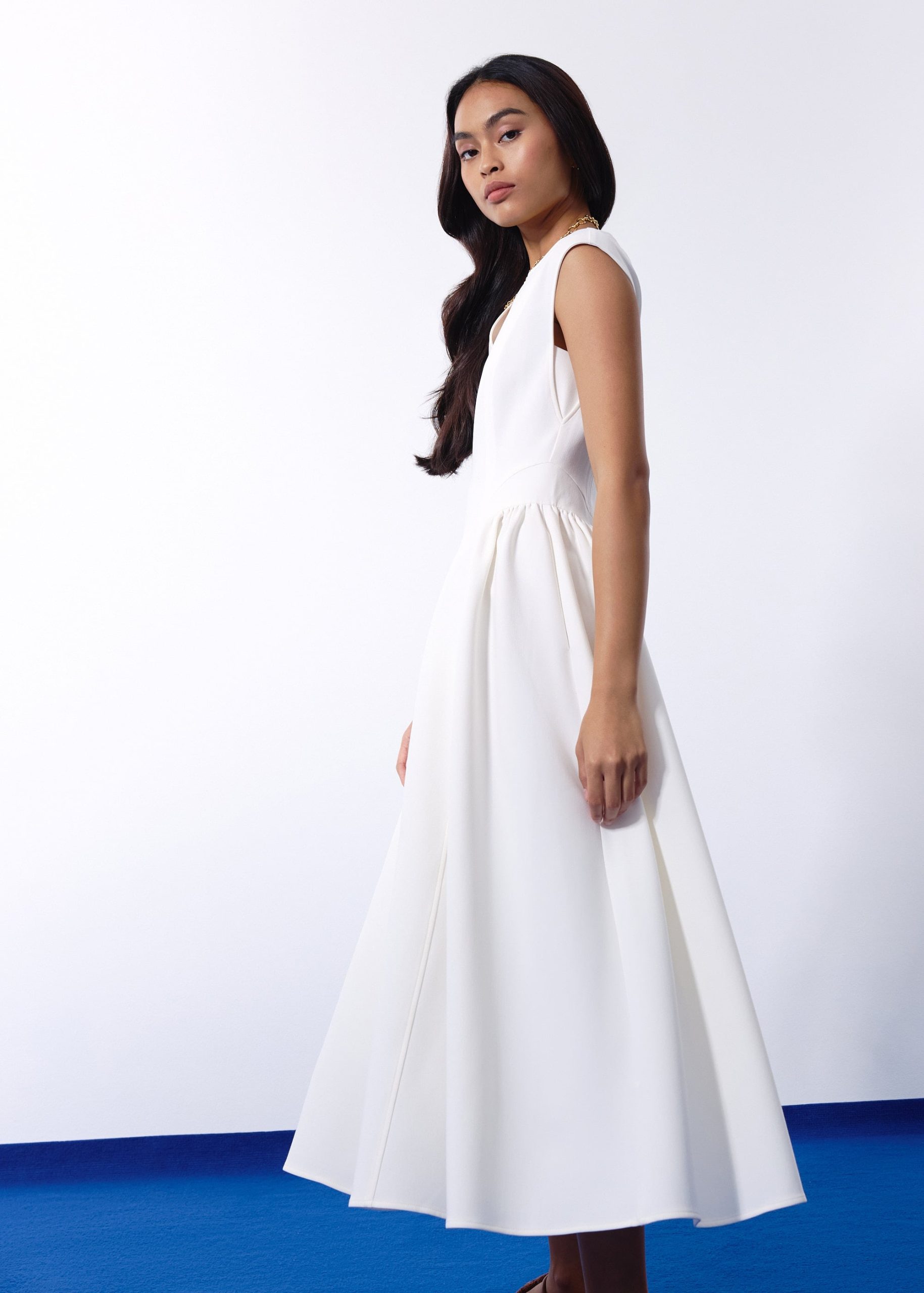 Becca Panelled Ruched Fit & Flare Midaxi Dress - Image 7