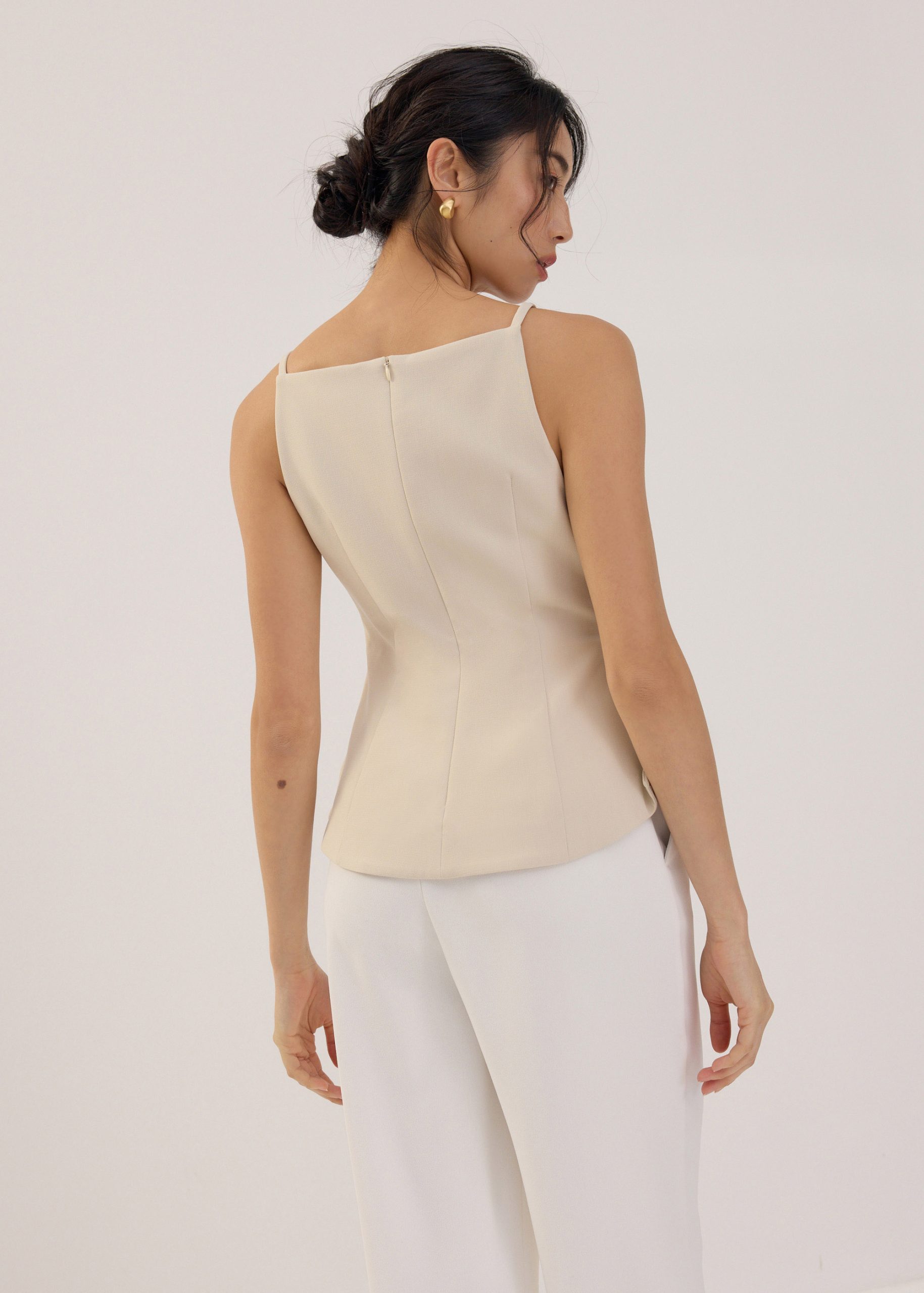 Straight Neck Fitted Camisole Top - Image 27