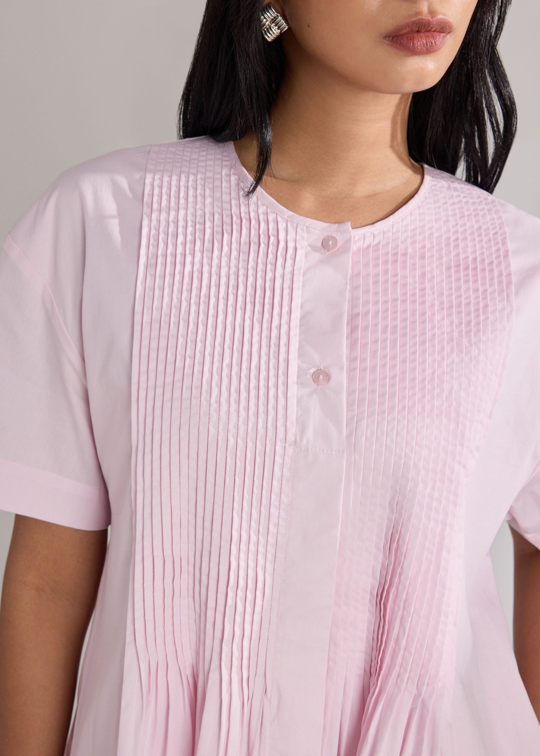 Cotton Pintuck Mini Dress - Image 11