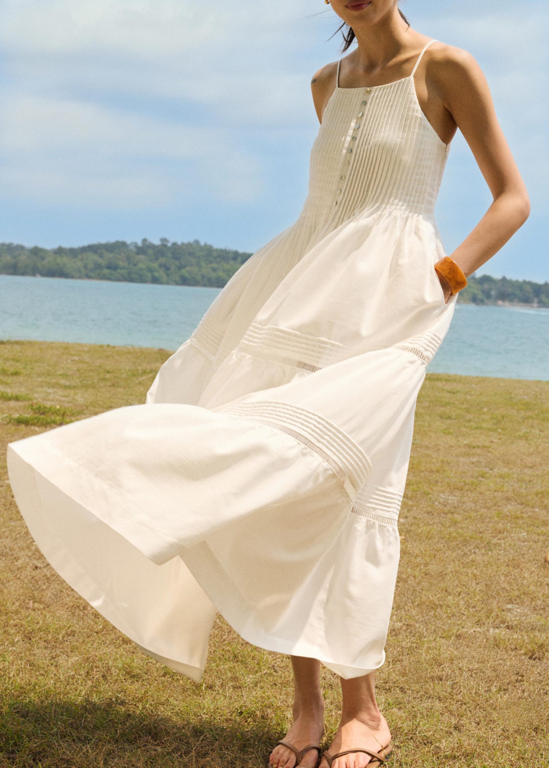 Pintuck Trapeze Dress