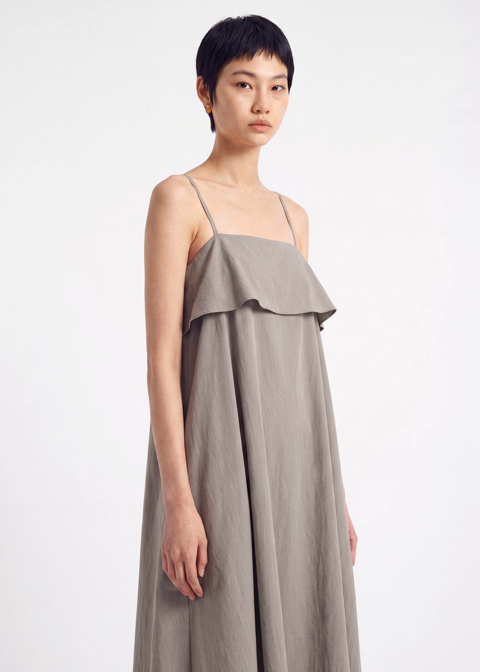 Ruffle Overlay Midi Dress - Image 9