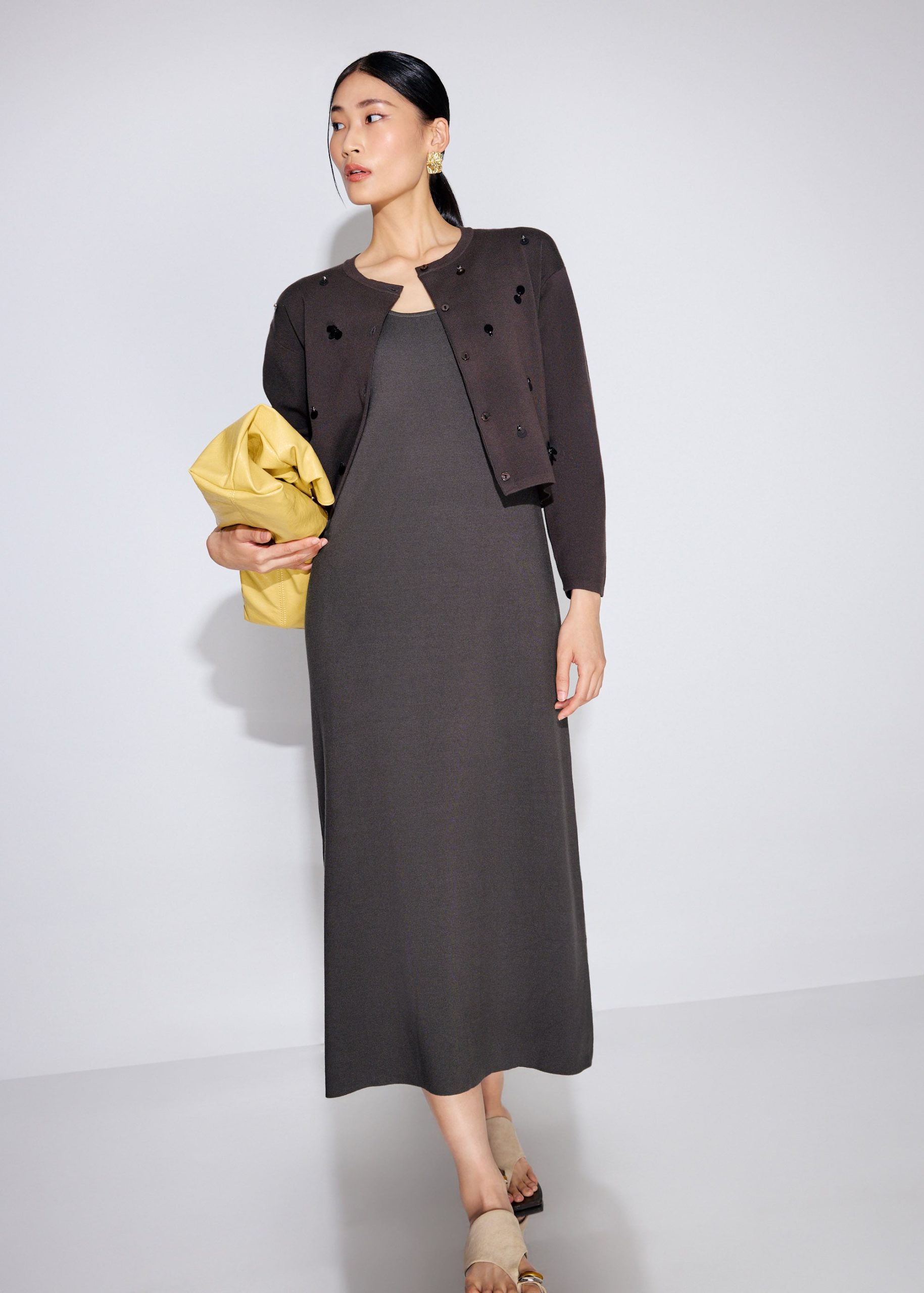 Reversible Knit Column Midaxi Dress - Image 9