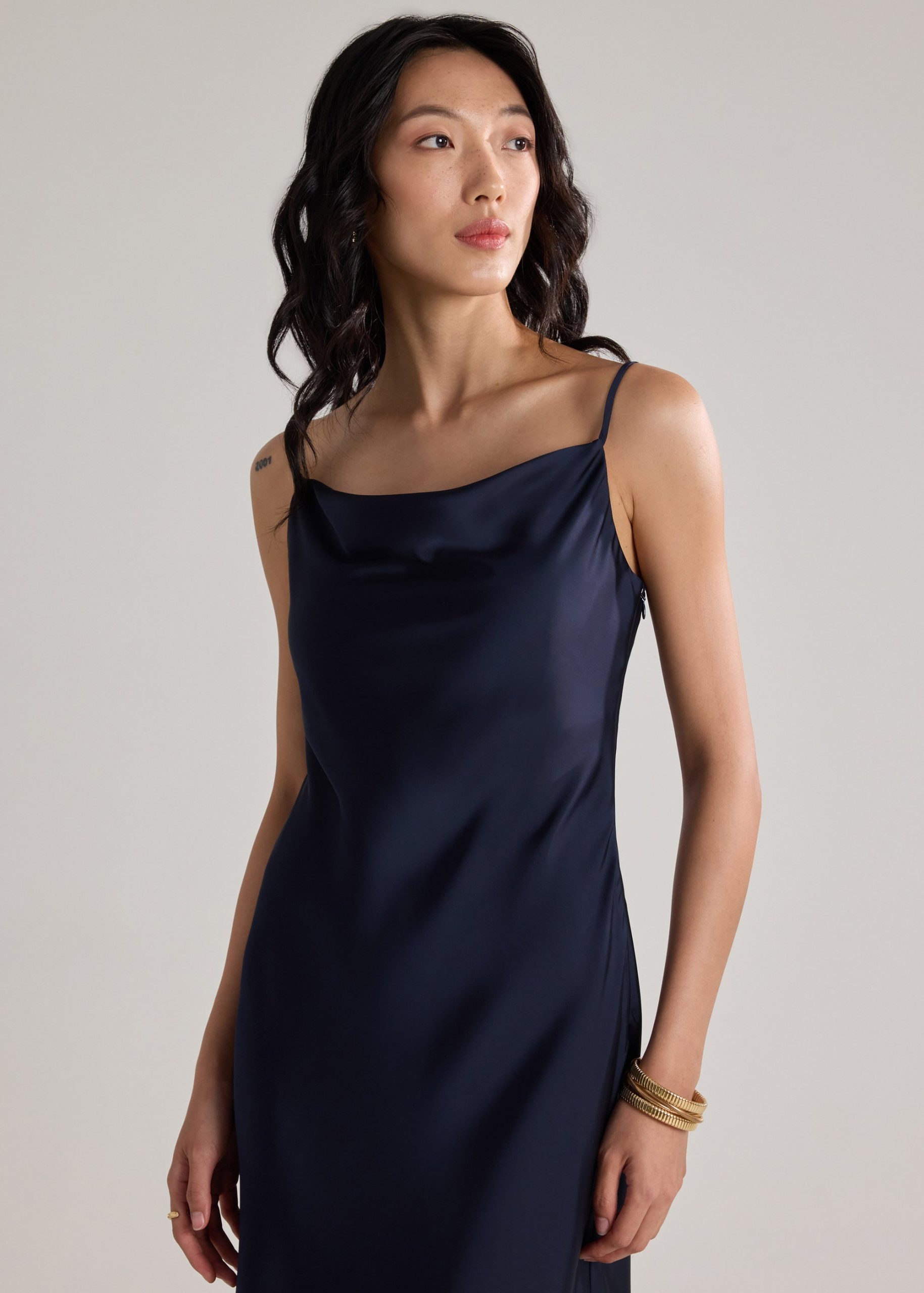 BraFree by LB Multi-way Satin Dress With Removable Ruffle Straps - Image 20