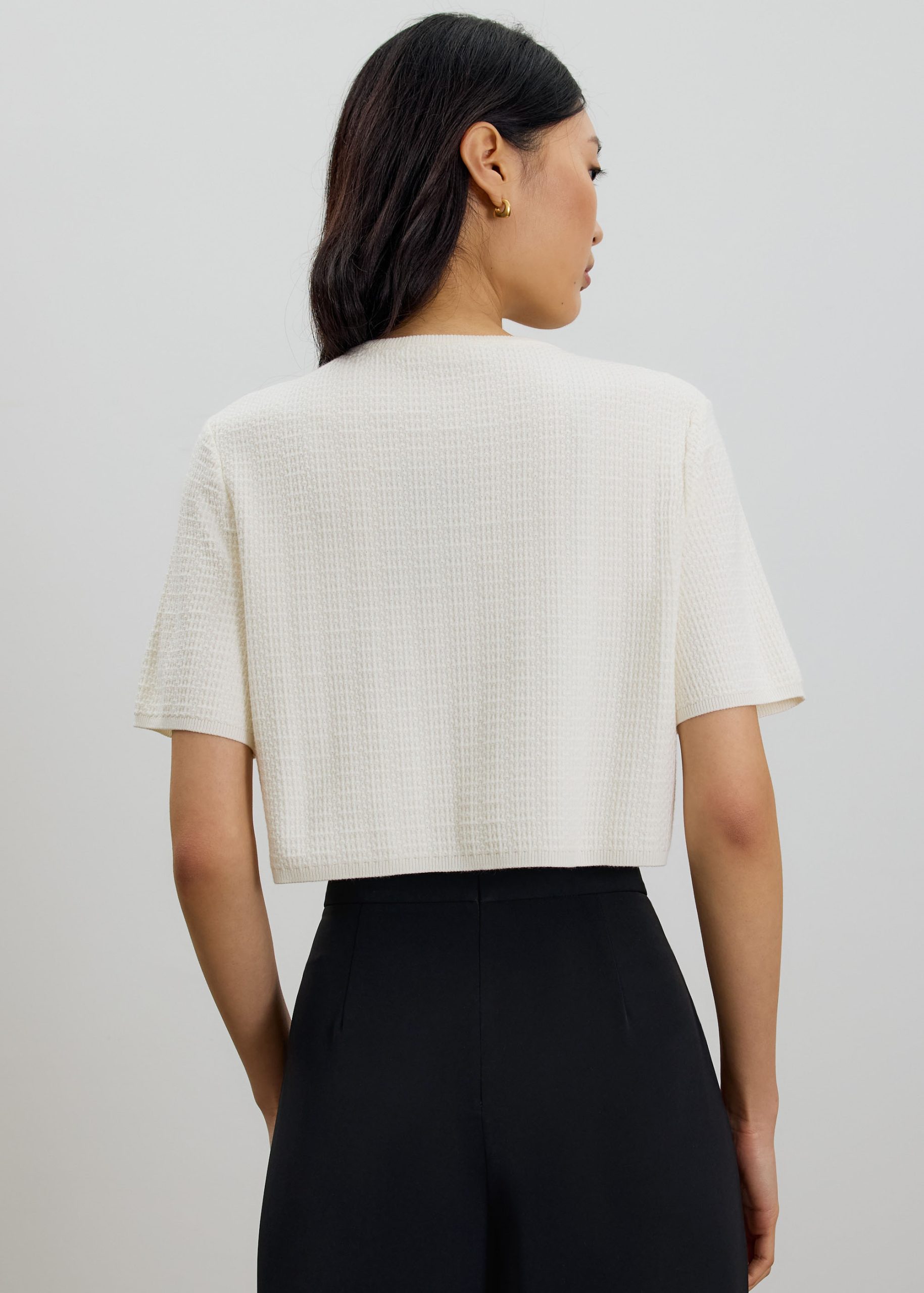 Yoko Textured Knit Boxy Top - Image 10