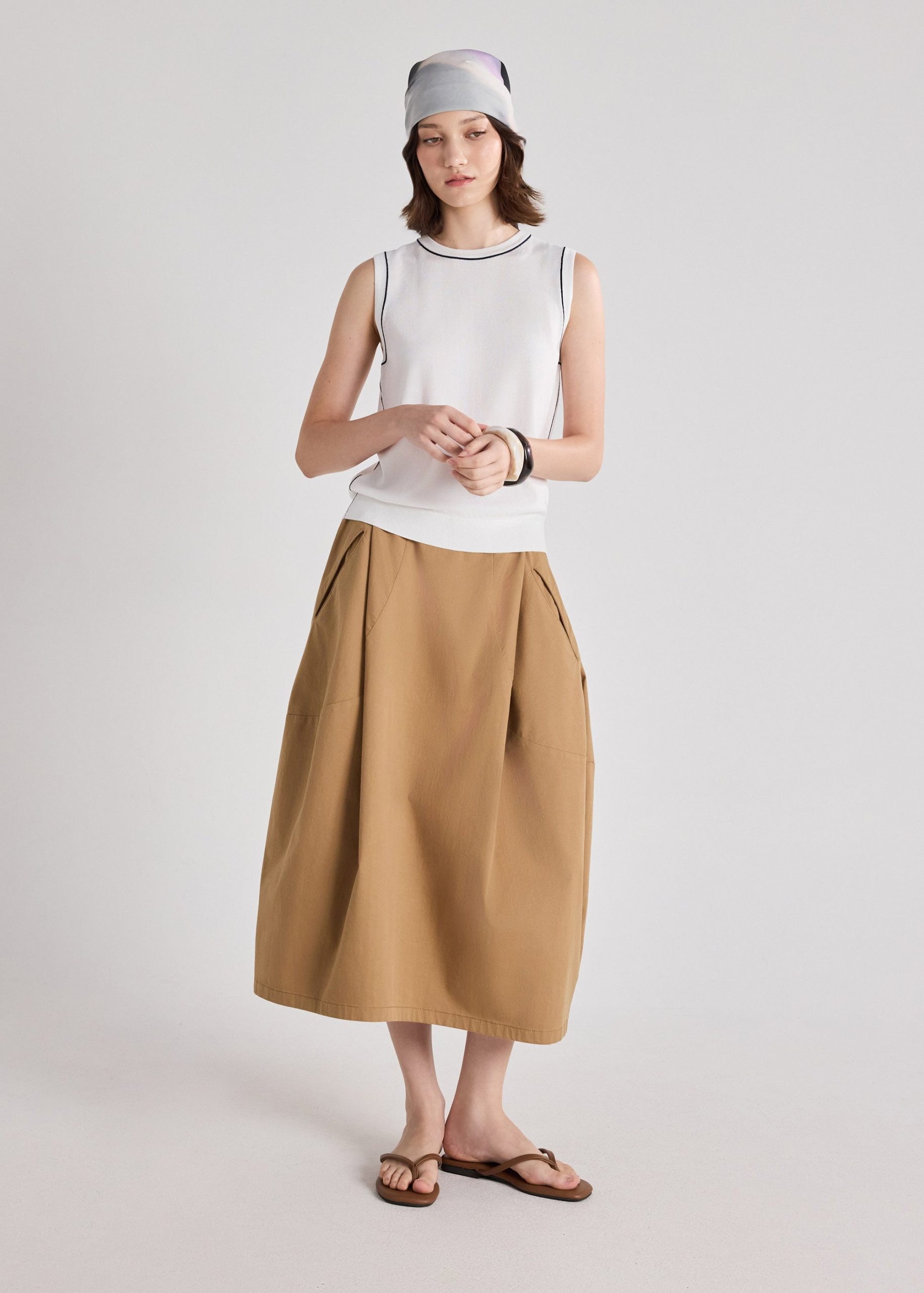 Maris Contrast Knit Round Neck Tank - Image 3