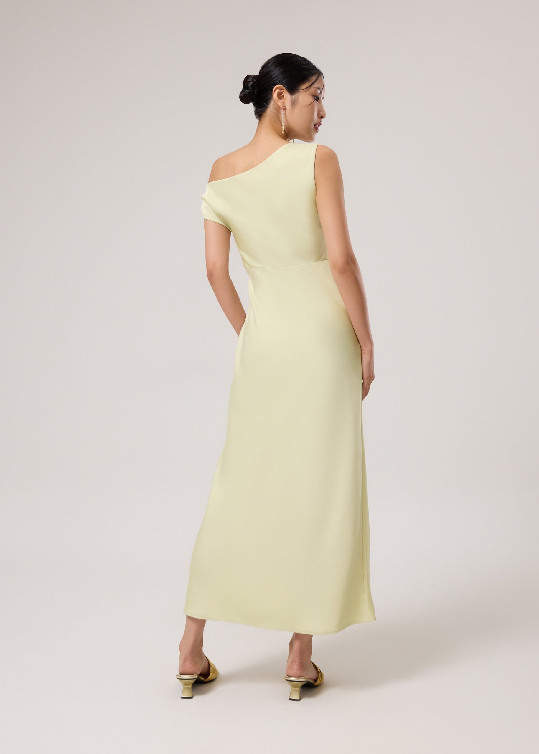 Satin Asymmetric Bias Cut Maxi Dress - Image 13