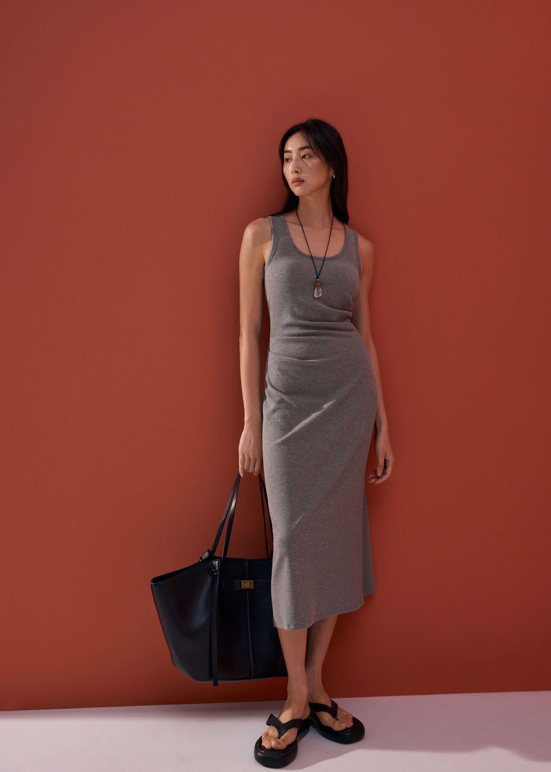 BraFree by LB Jersey Round Neck Column Midaxi Dress - Image 8