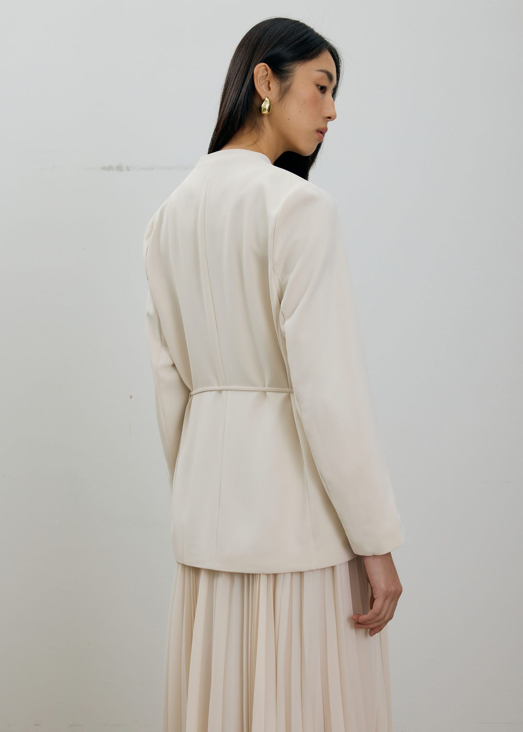 RuchedReady® Moira Belted Collarless Blazer - Image 16