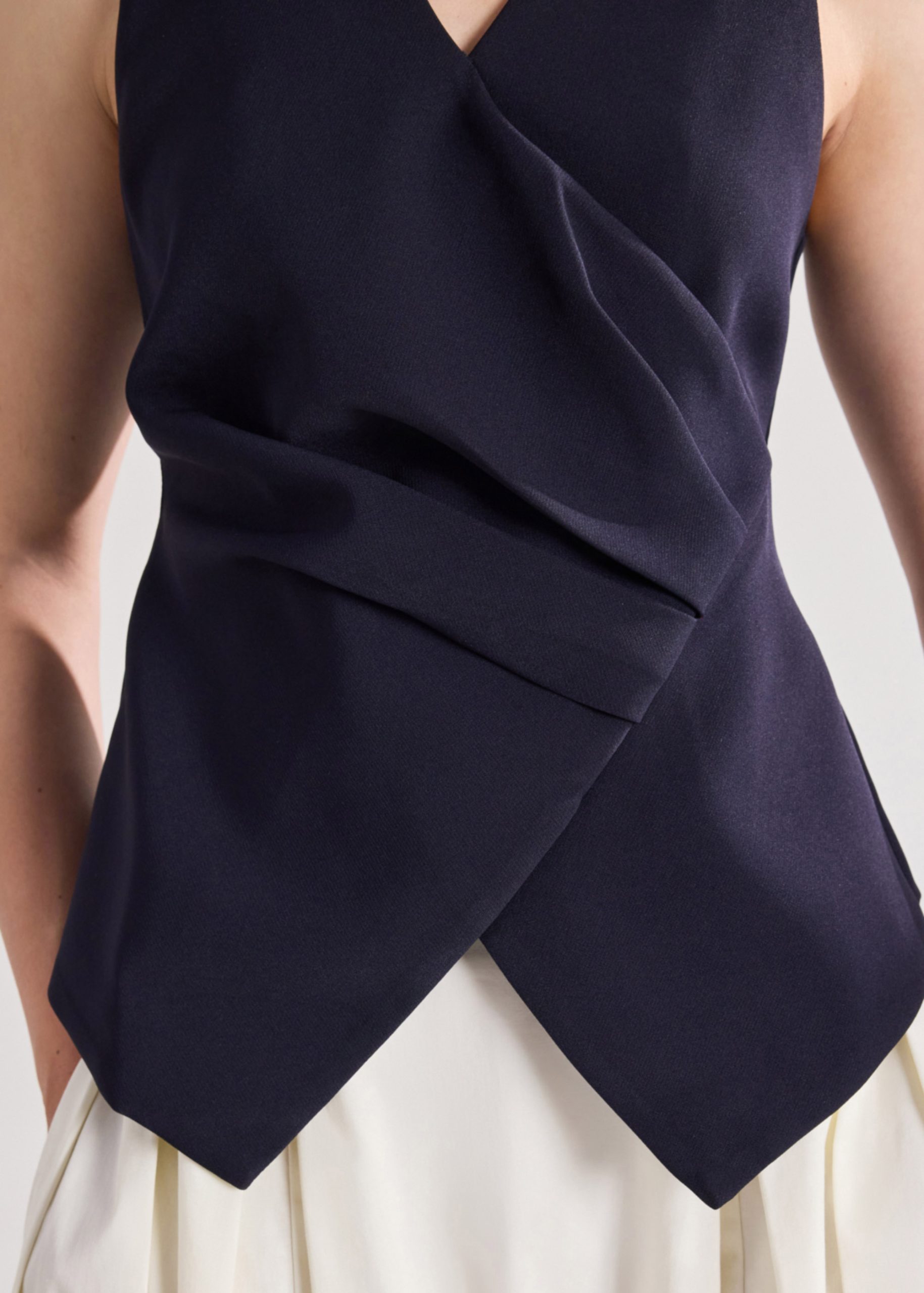 Crepe Draped Pleat Top - Image 20