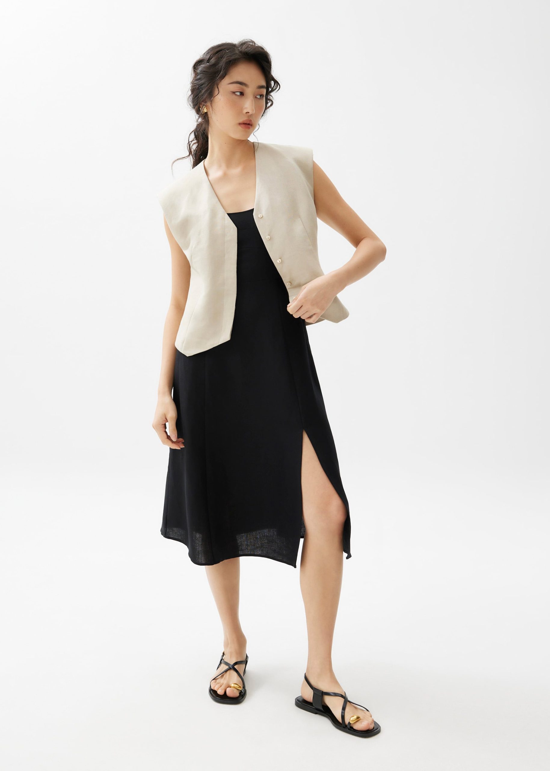 Emi Linen Fit & Flare Midi Dress - Image 6