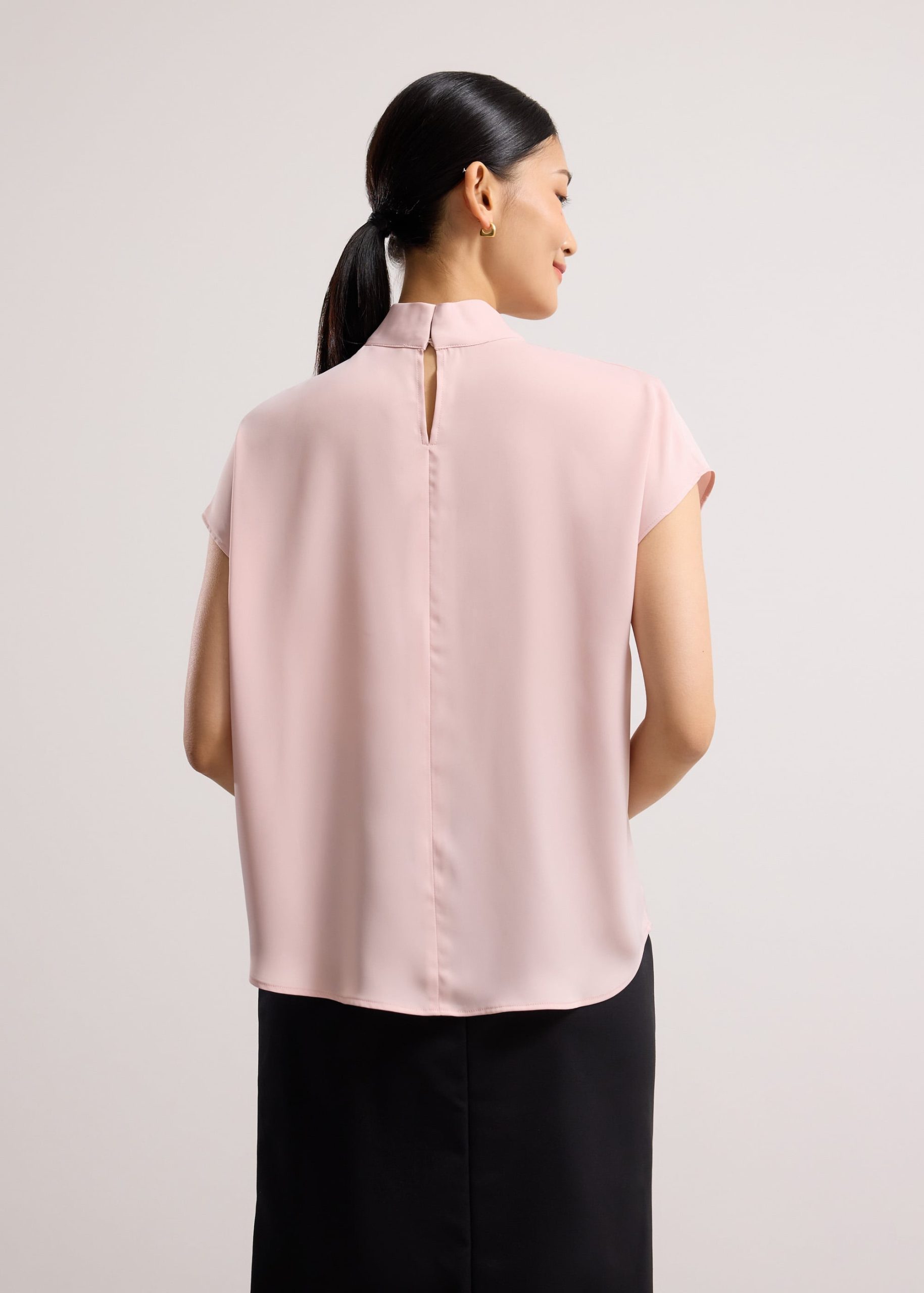 Satin Drape Collared Blouse - Image 8