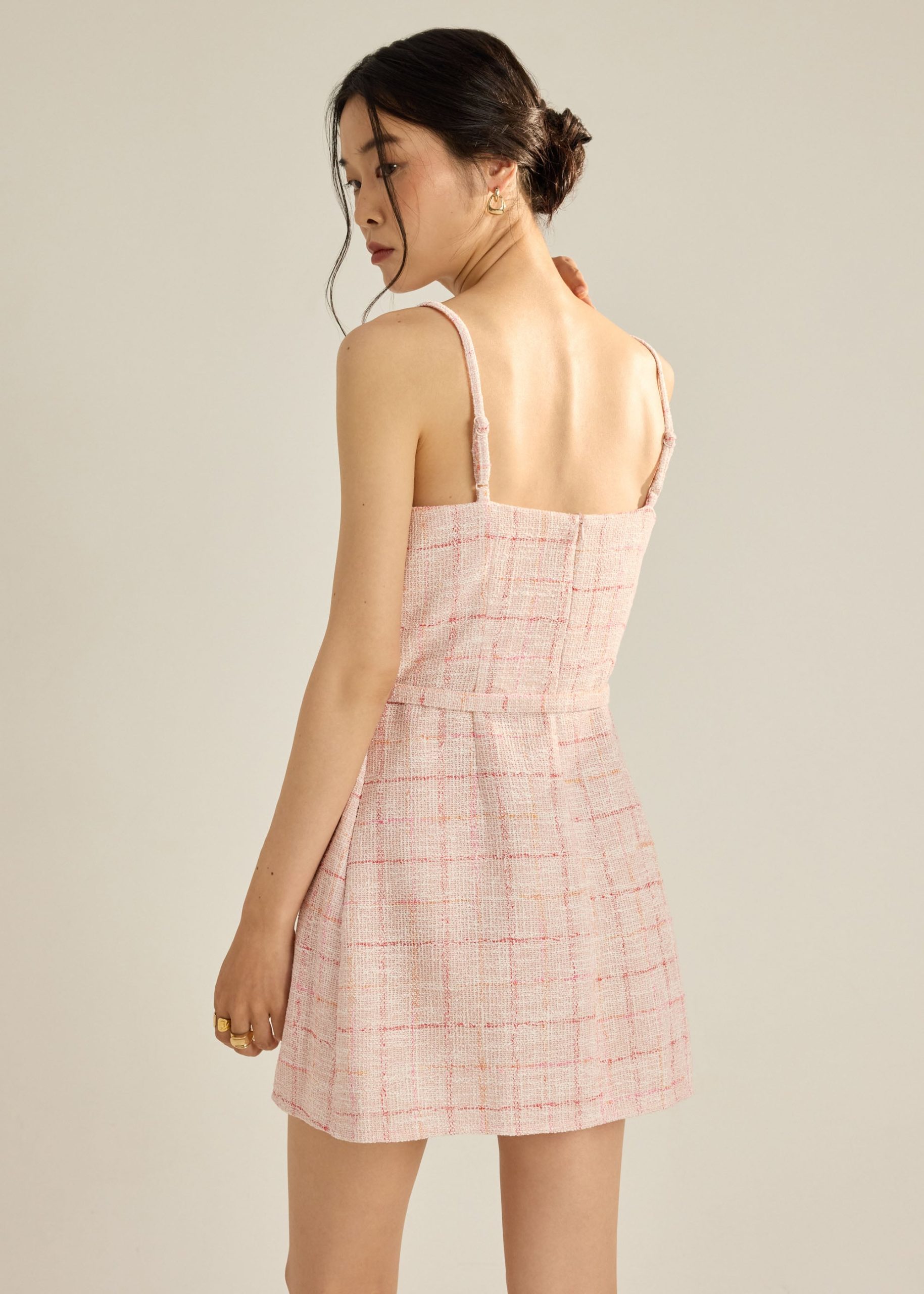 Tweed A-Line Dress With Sash - Image 9
