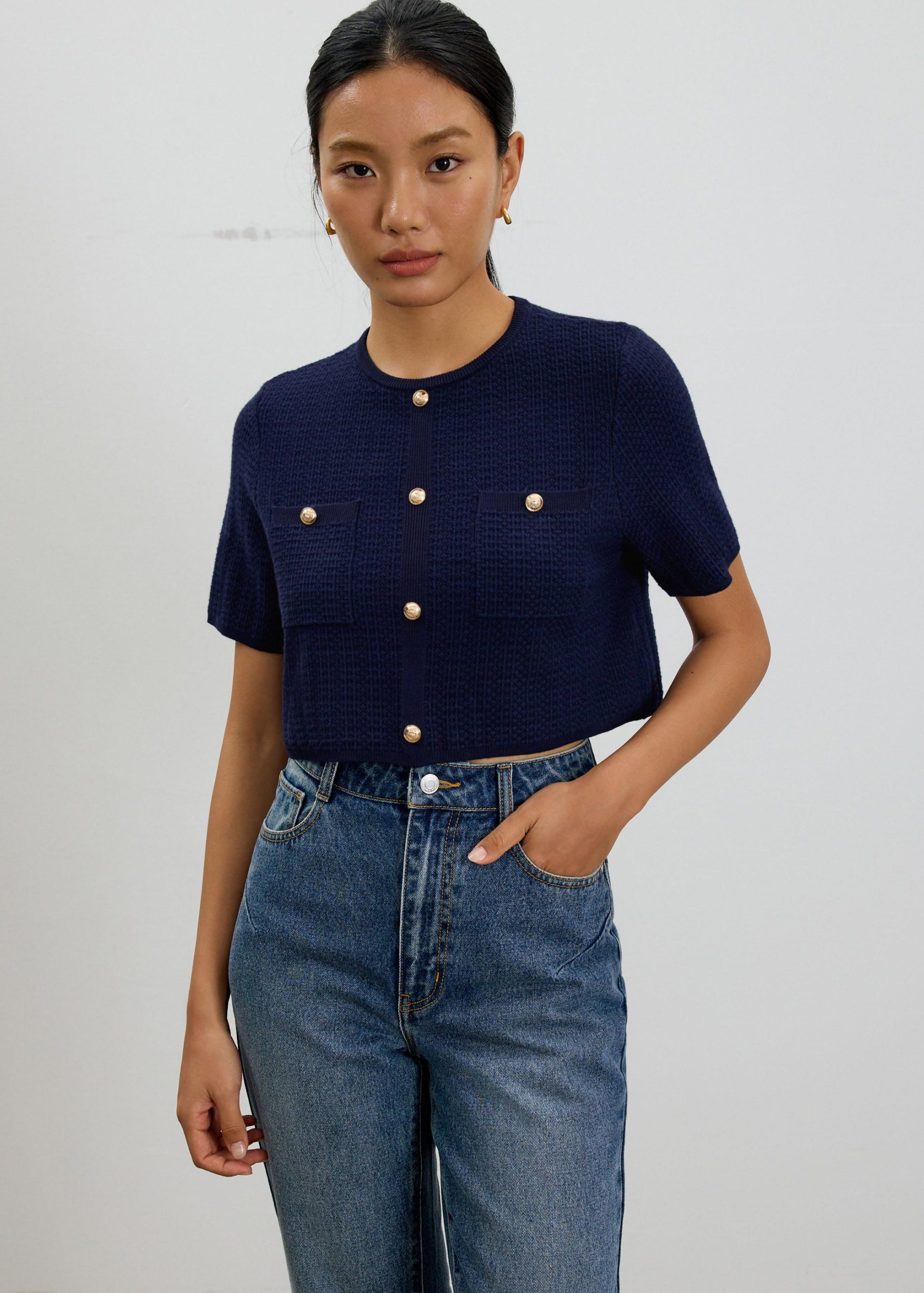 Yoko Textured Knit Boxy Top - Image 3