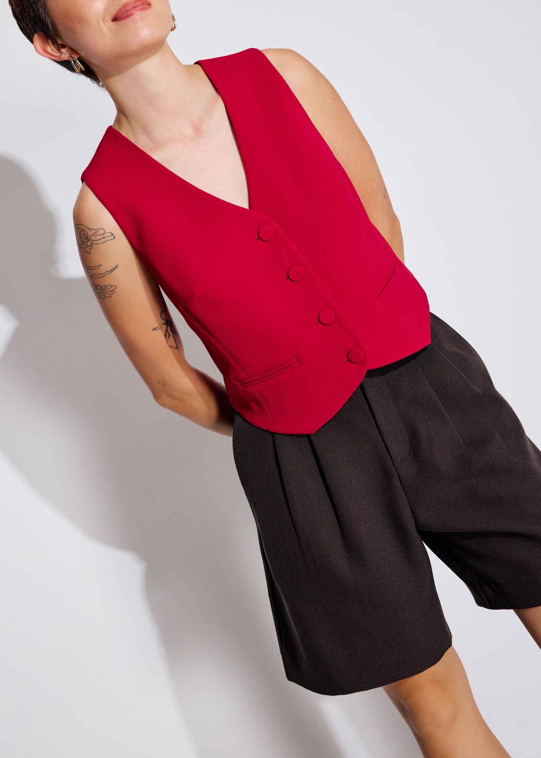 Yuna Relaxed V-neck Vest