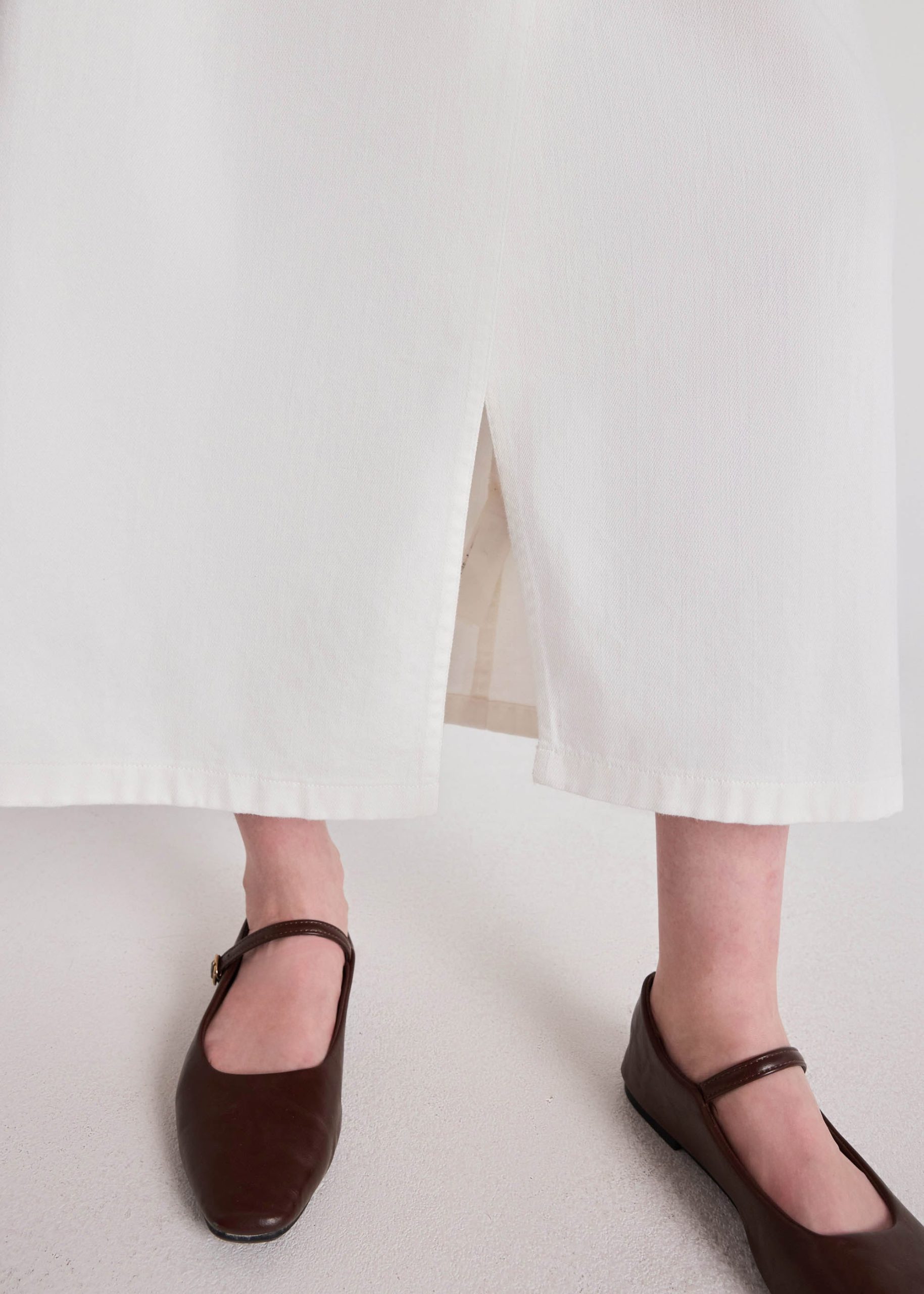 Denim Buckle Belt Wrap Skirt - Image 5