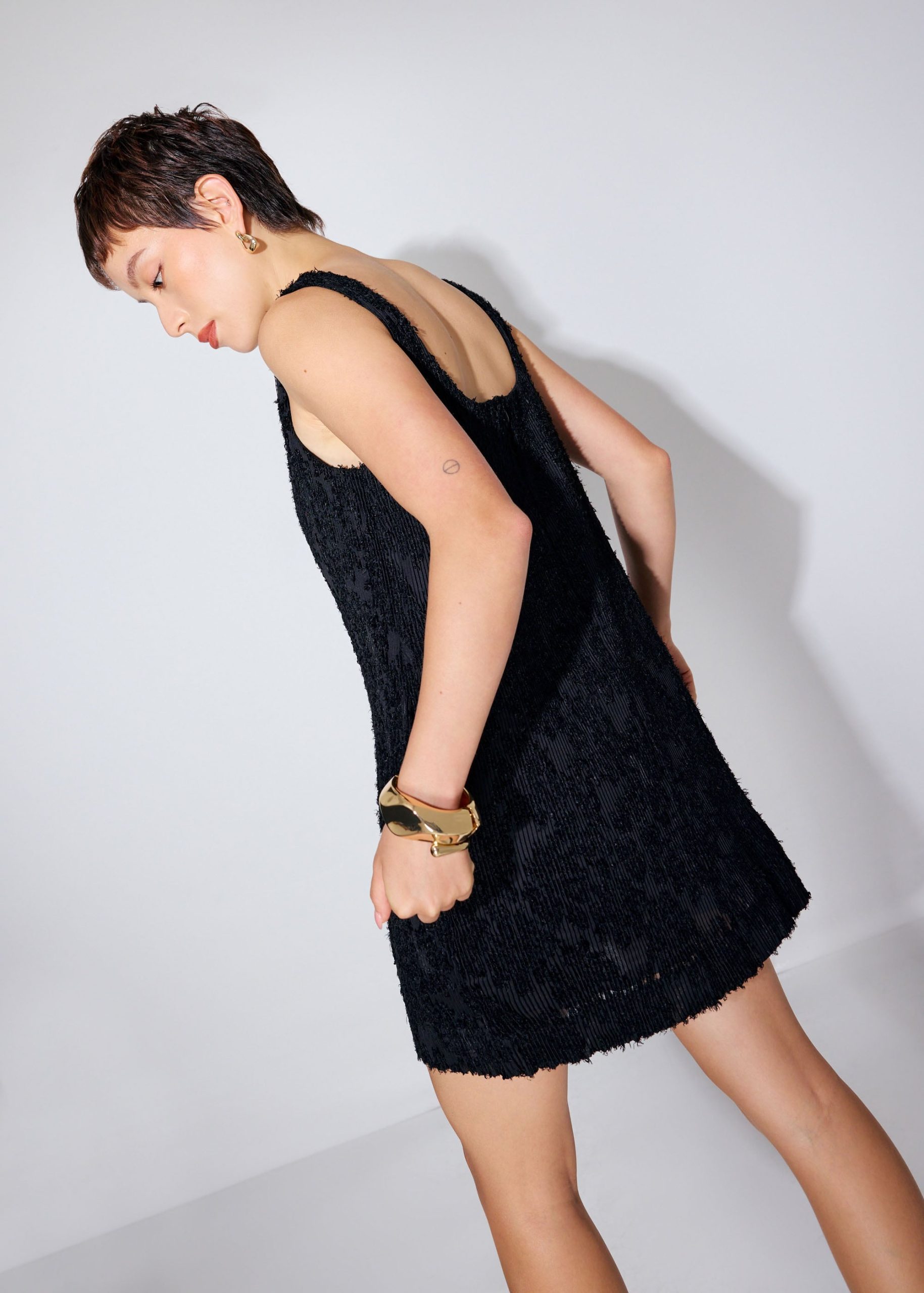 Textured Plisse Square Neck A-Line Romper - Image 2