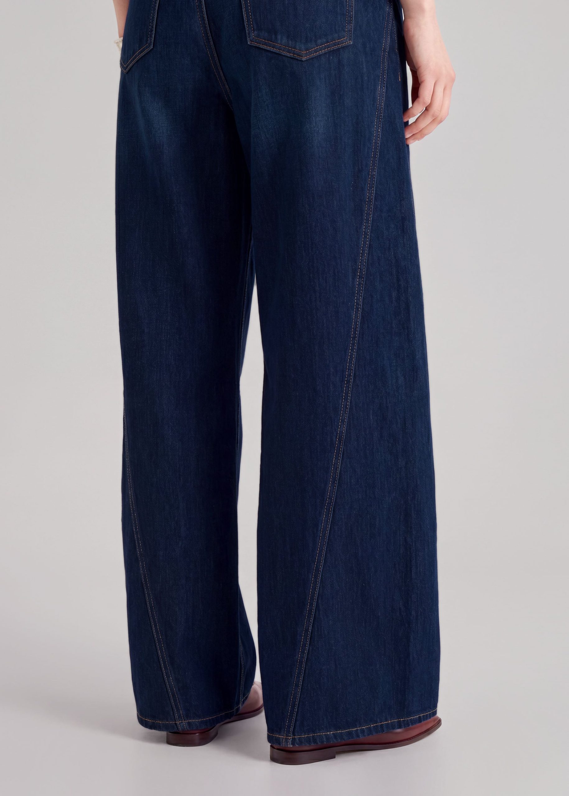 Wide Straight Leg Panelled Jeans - Image 5