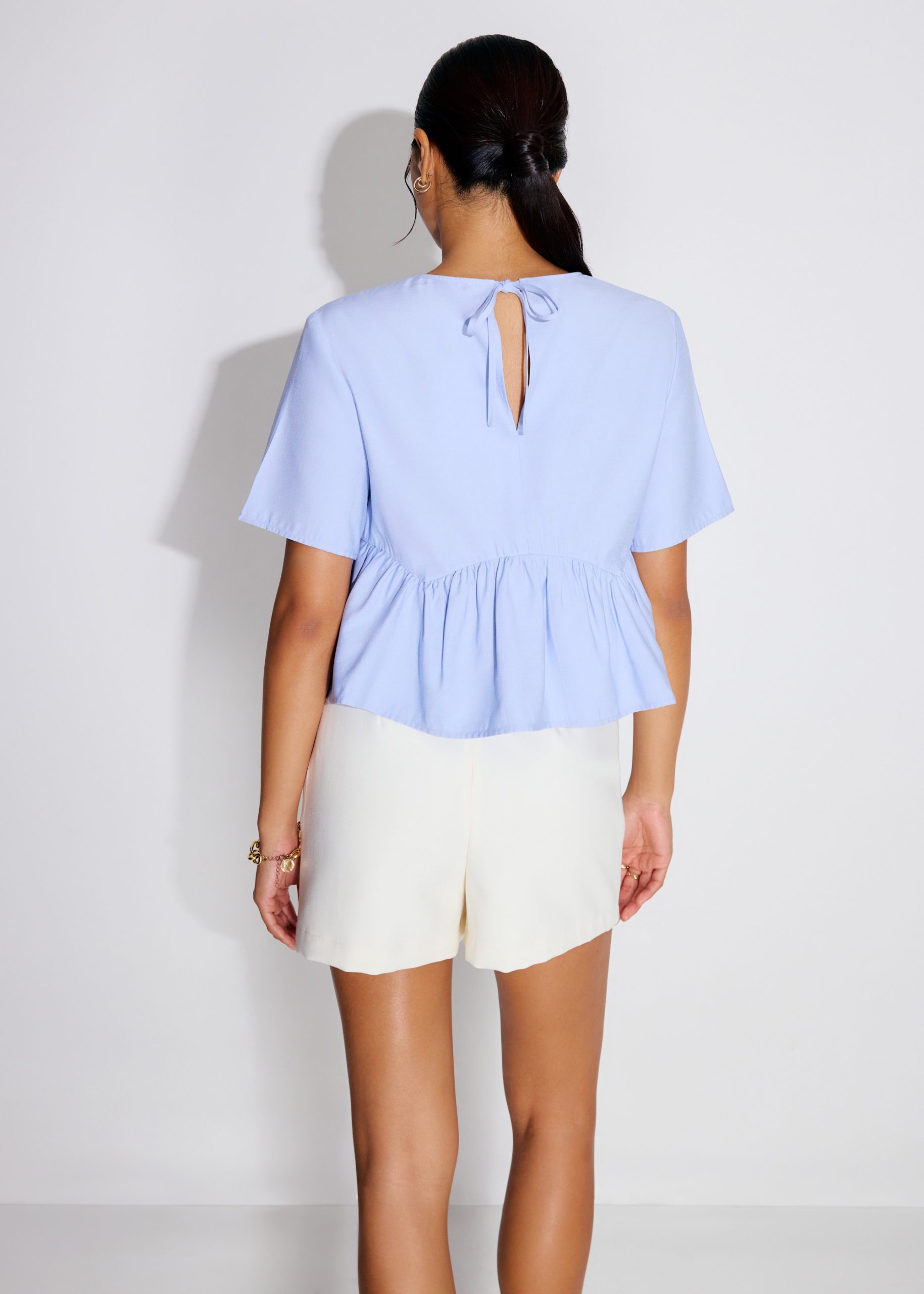 Round Neck Peplum Shell Top - Image 11