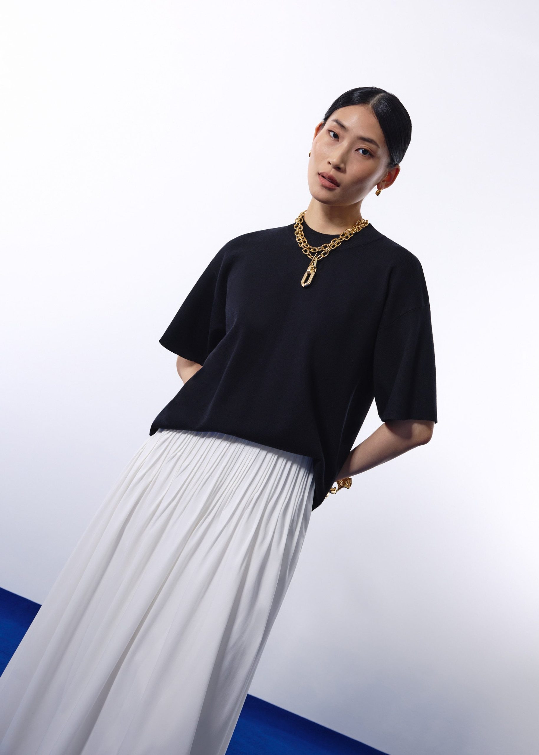 Mia Relaxed Knit Mock Neck Tee - Image 6