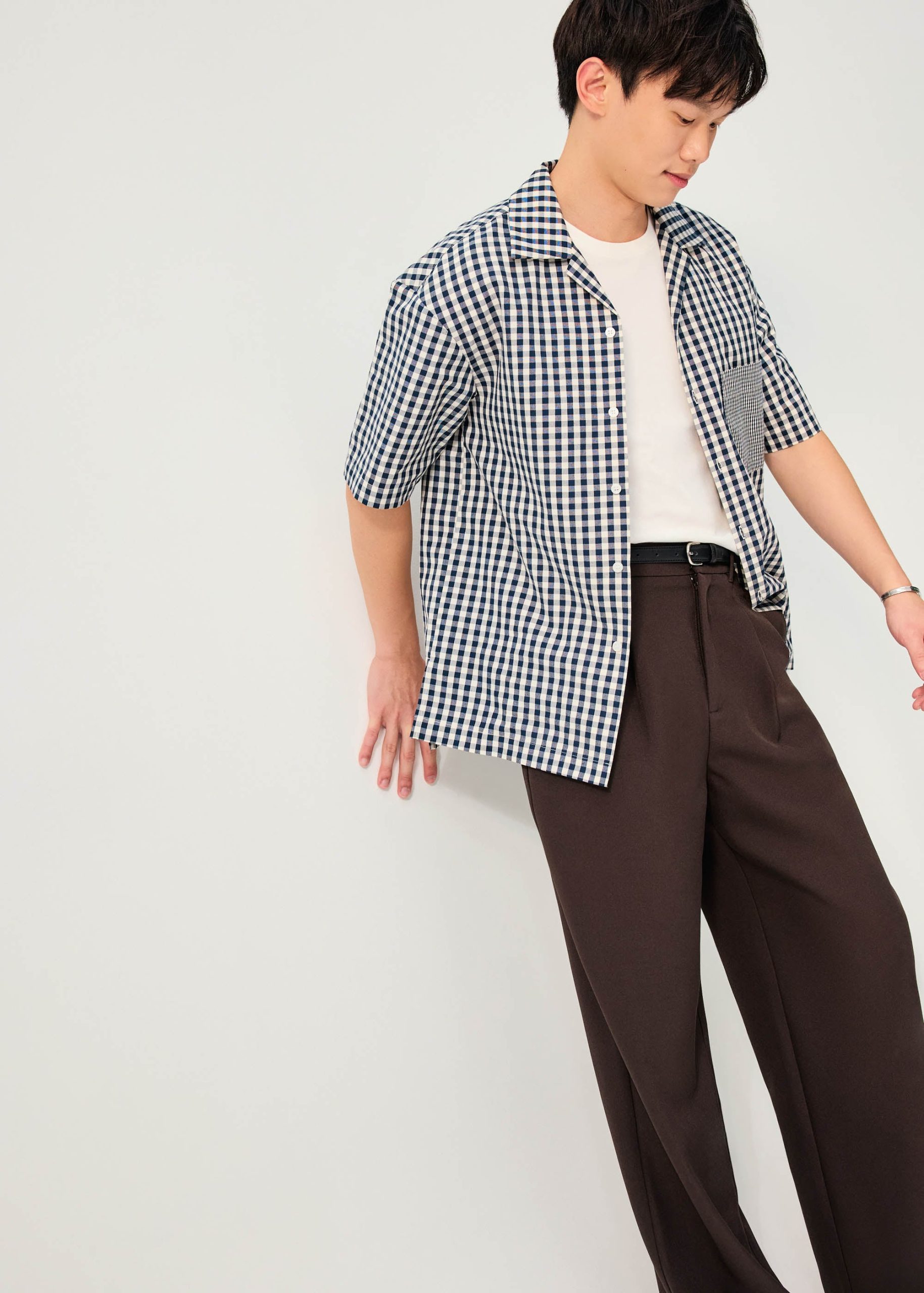 Unisex Relaxed Gingham Cotton Button Down Shirt - Image 7