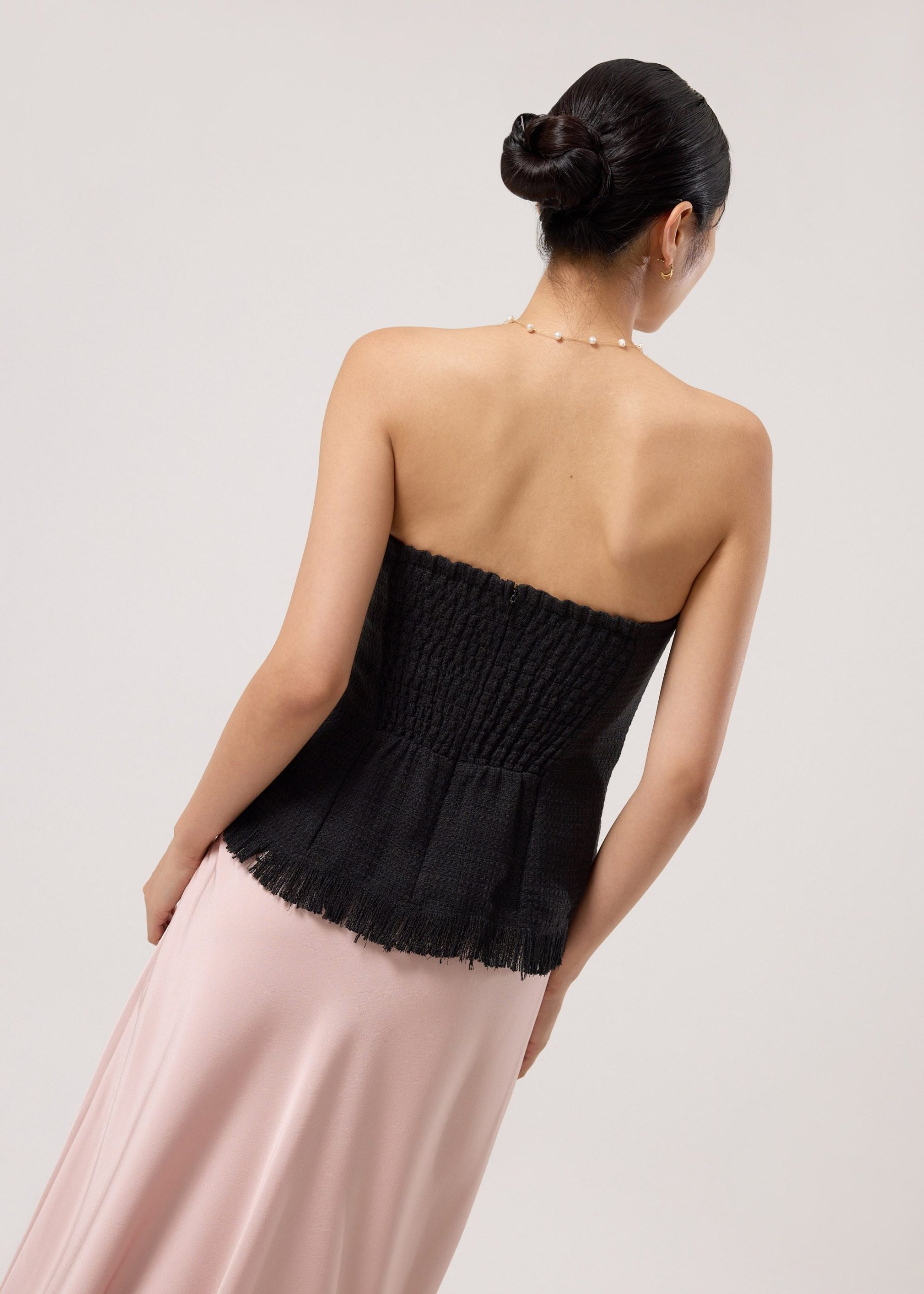 BraFree by LB Lia Tweed Tube Peplum Top - Image 6