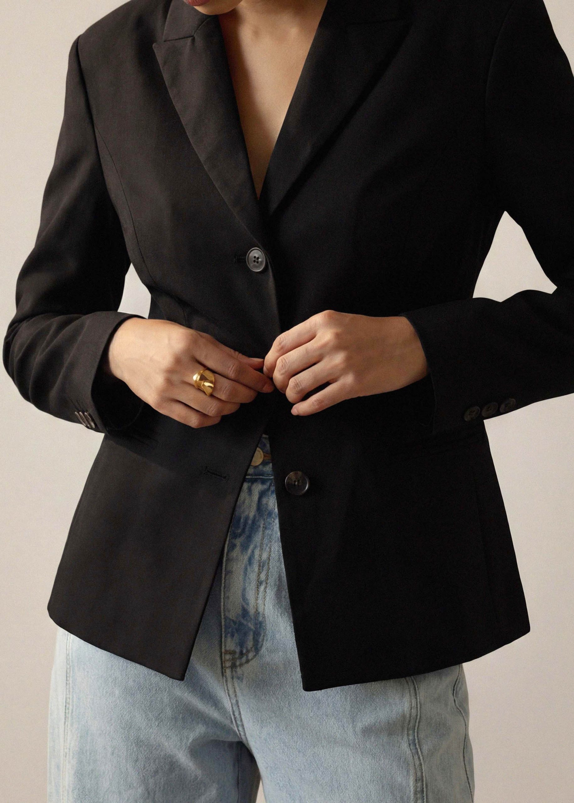 RuchedReady® Bianca Melange Peplum Blazer - Image 8
