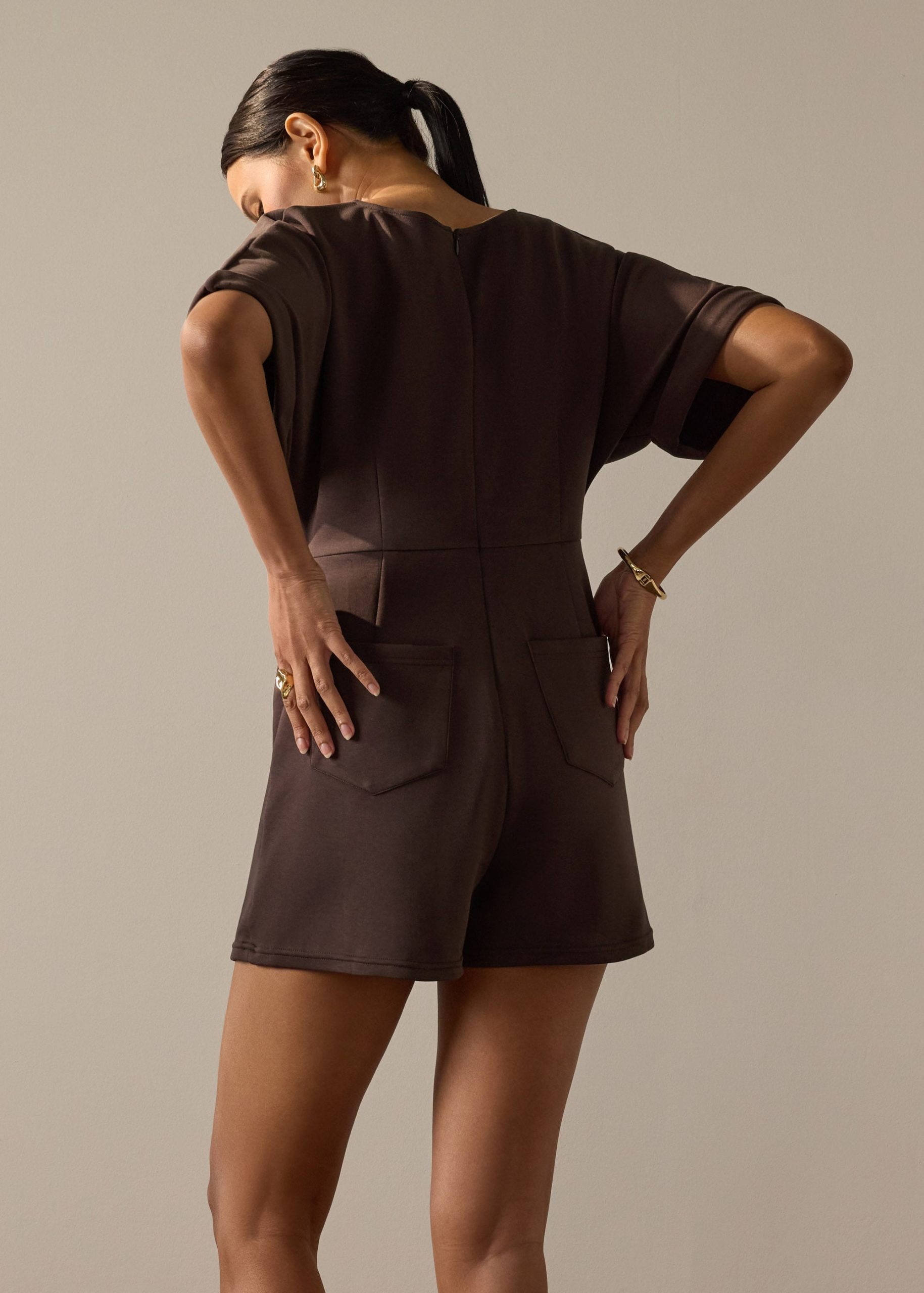 Cotton Twist Knot A-Line Romper - Image 10